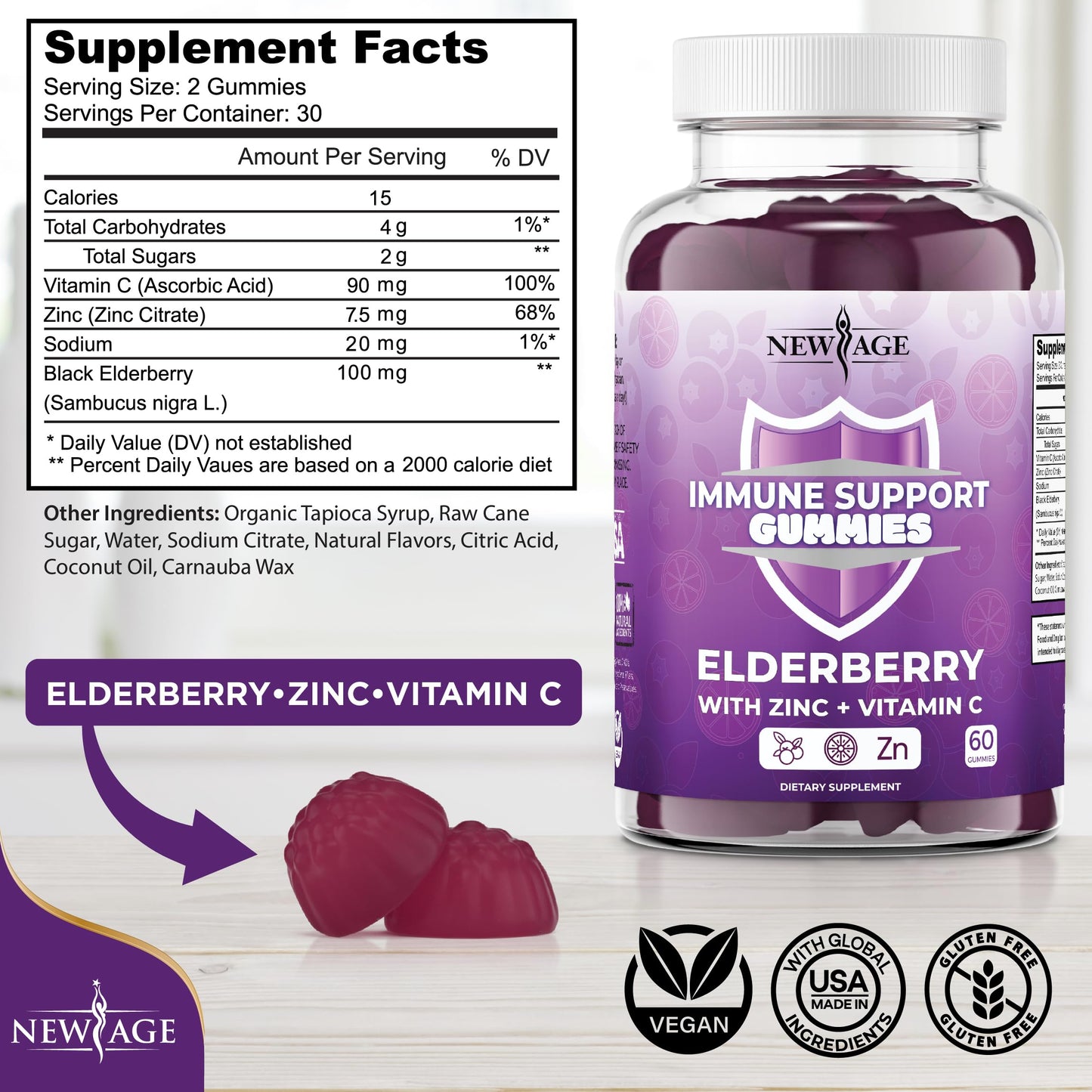 NEW AGE Ultimate Immune Support Gummies - 120 Count