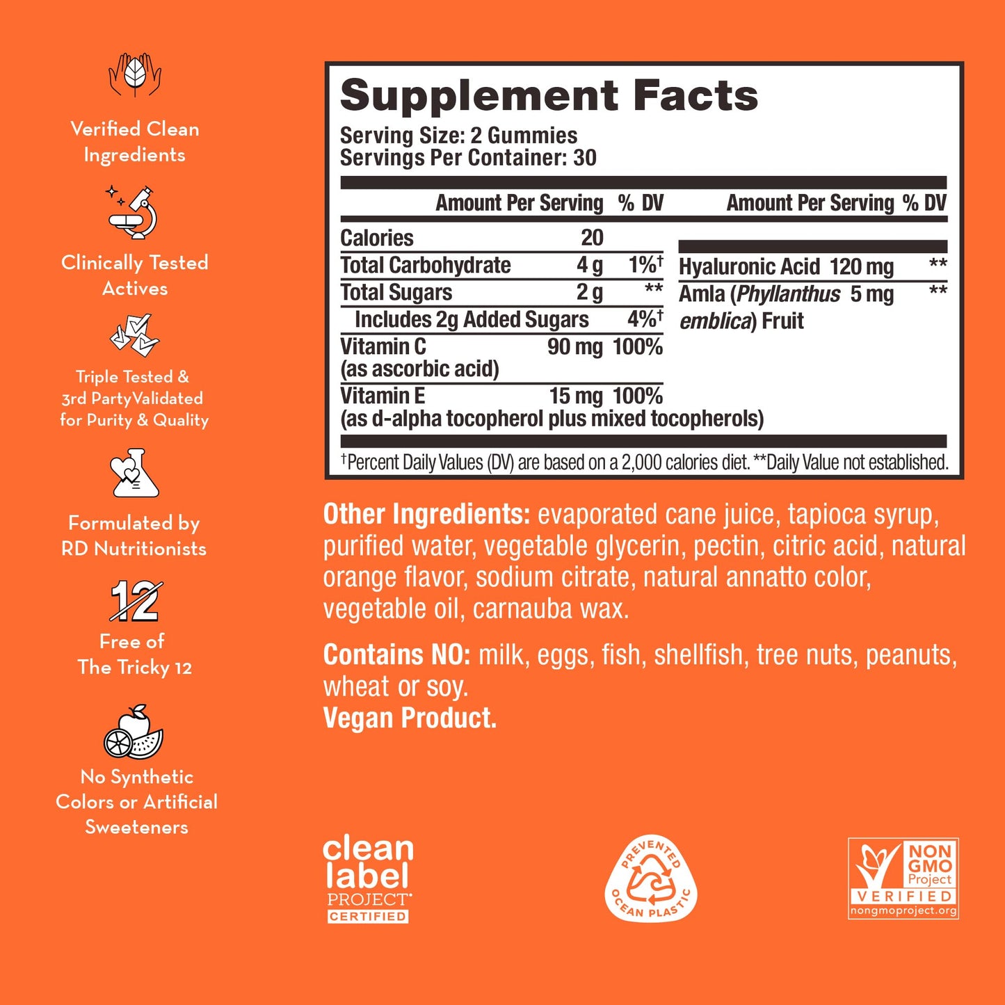 HUM Hyaluronic Glow Hydrating Skin Care Supplement 60 Gummies
