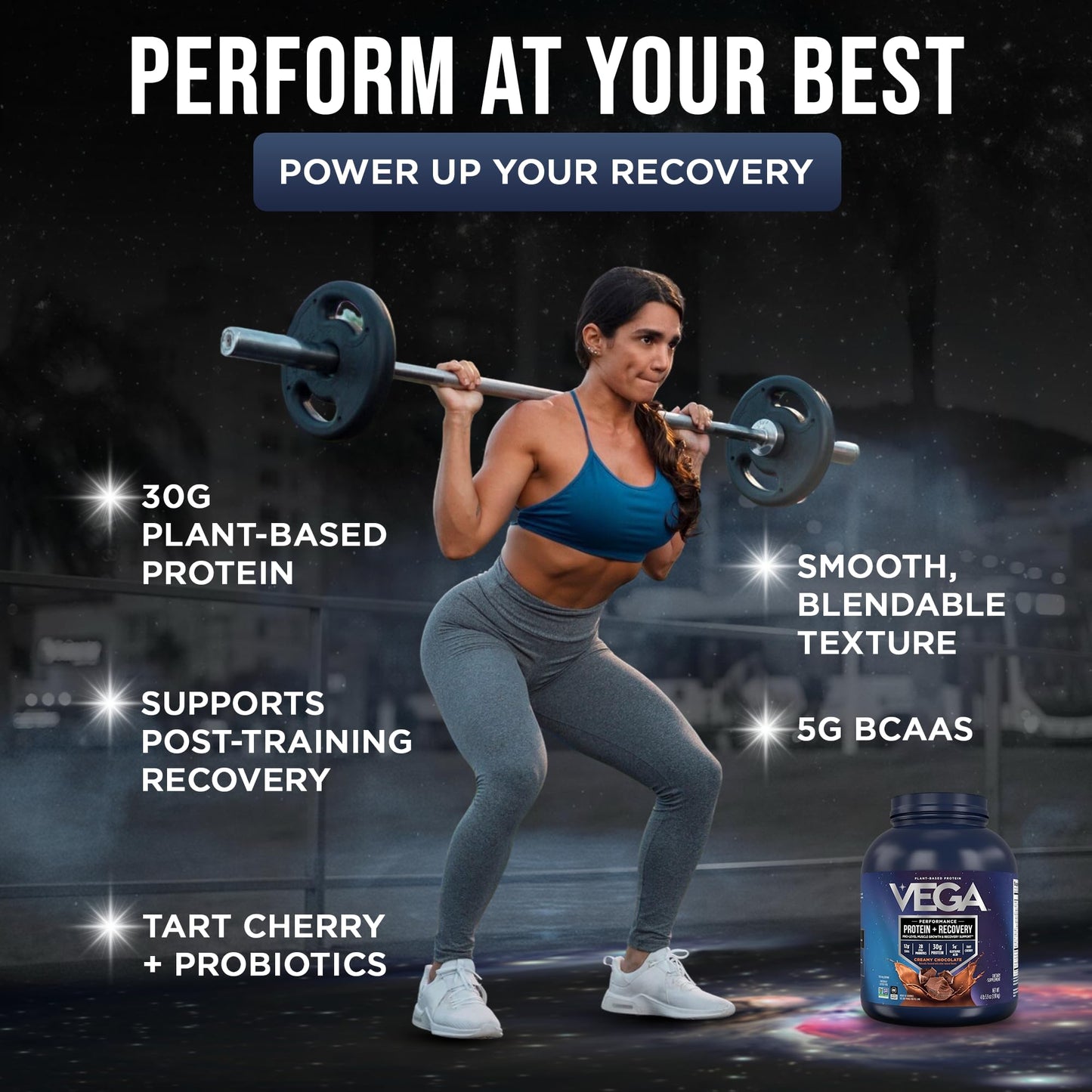 Vega Protein + Recovery Protein Powder, Chocolate, 64