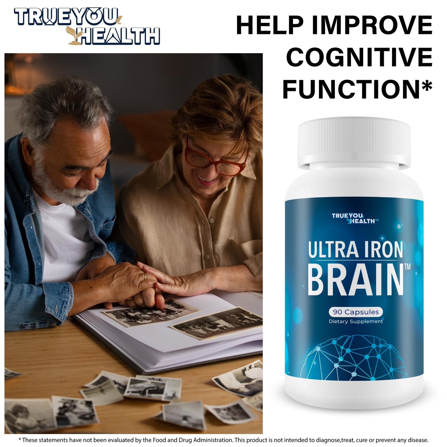 True You Health Ultra Iron Brain Improved Memory Formula 90 Capsules
