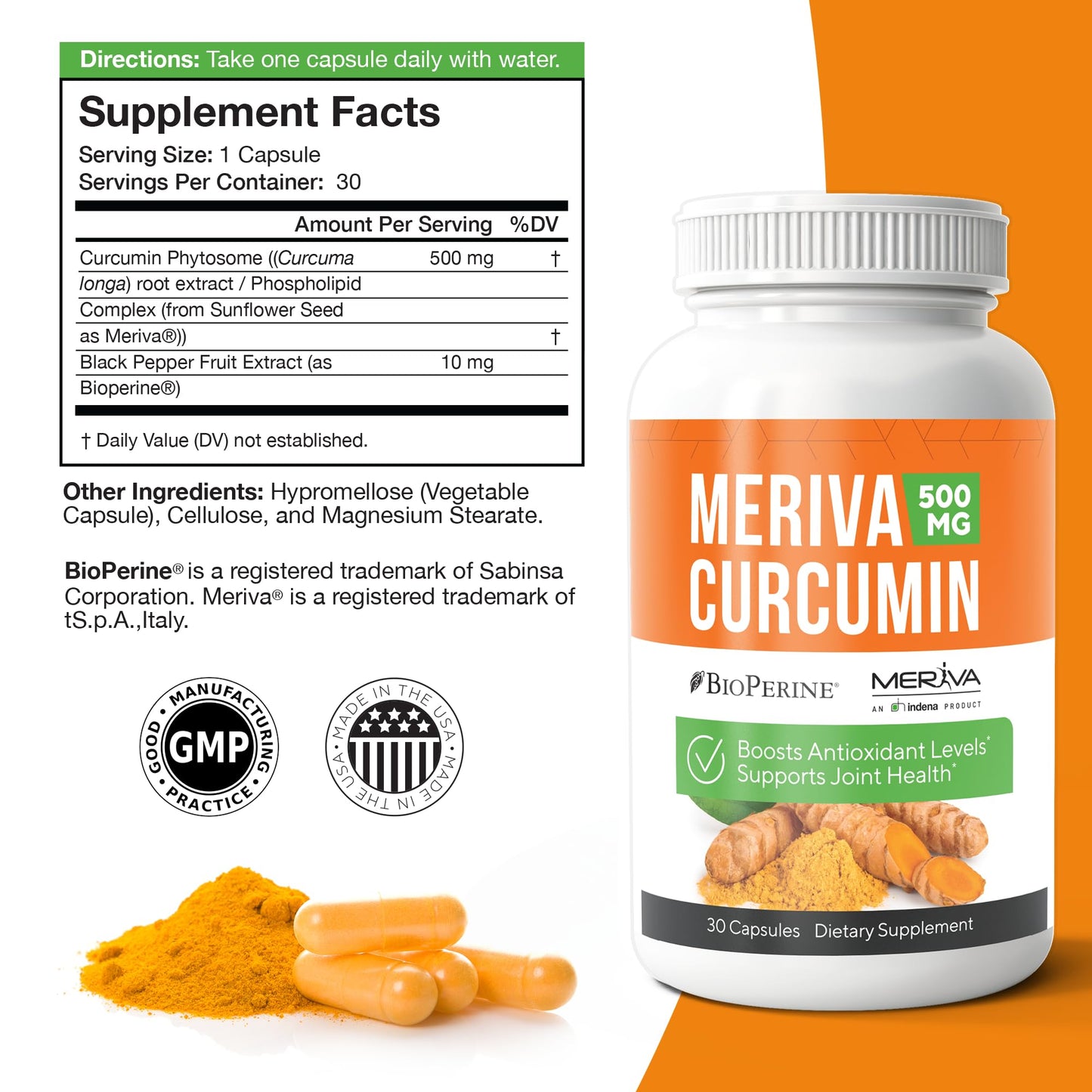 NERVE RENEW Meriva Curcumin with Black Pepper and Bioperine - Antioxidant Boost Nerve Support 90 Capsules