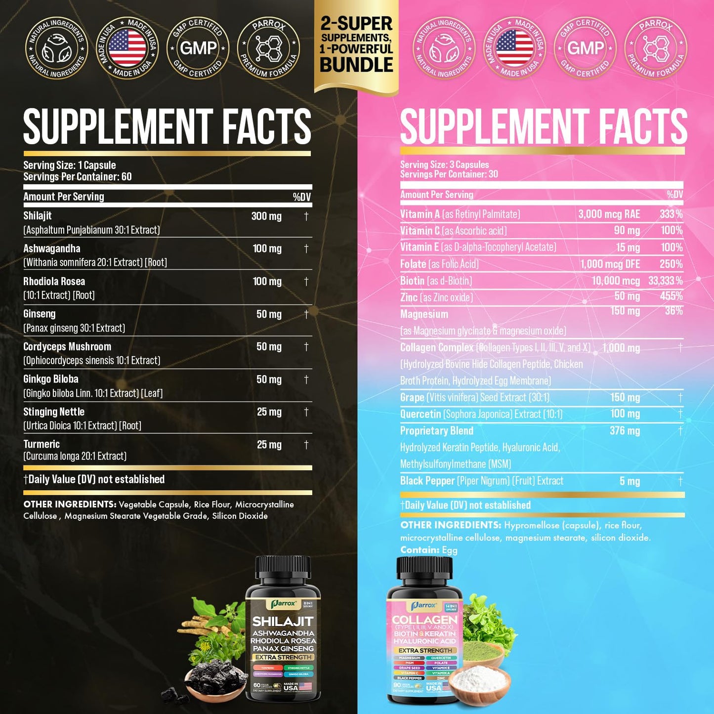 Parrox Adaptogen & Beauty Bundle Capsules, 150 Count