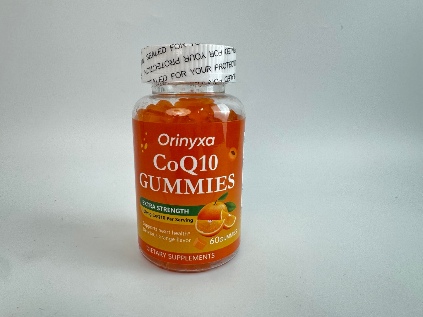 Orinyxa CoQ10 100mg High Absorption Vegetarian Non-GMO Peach Flavor Gummies, 60-count