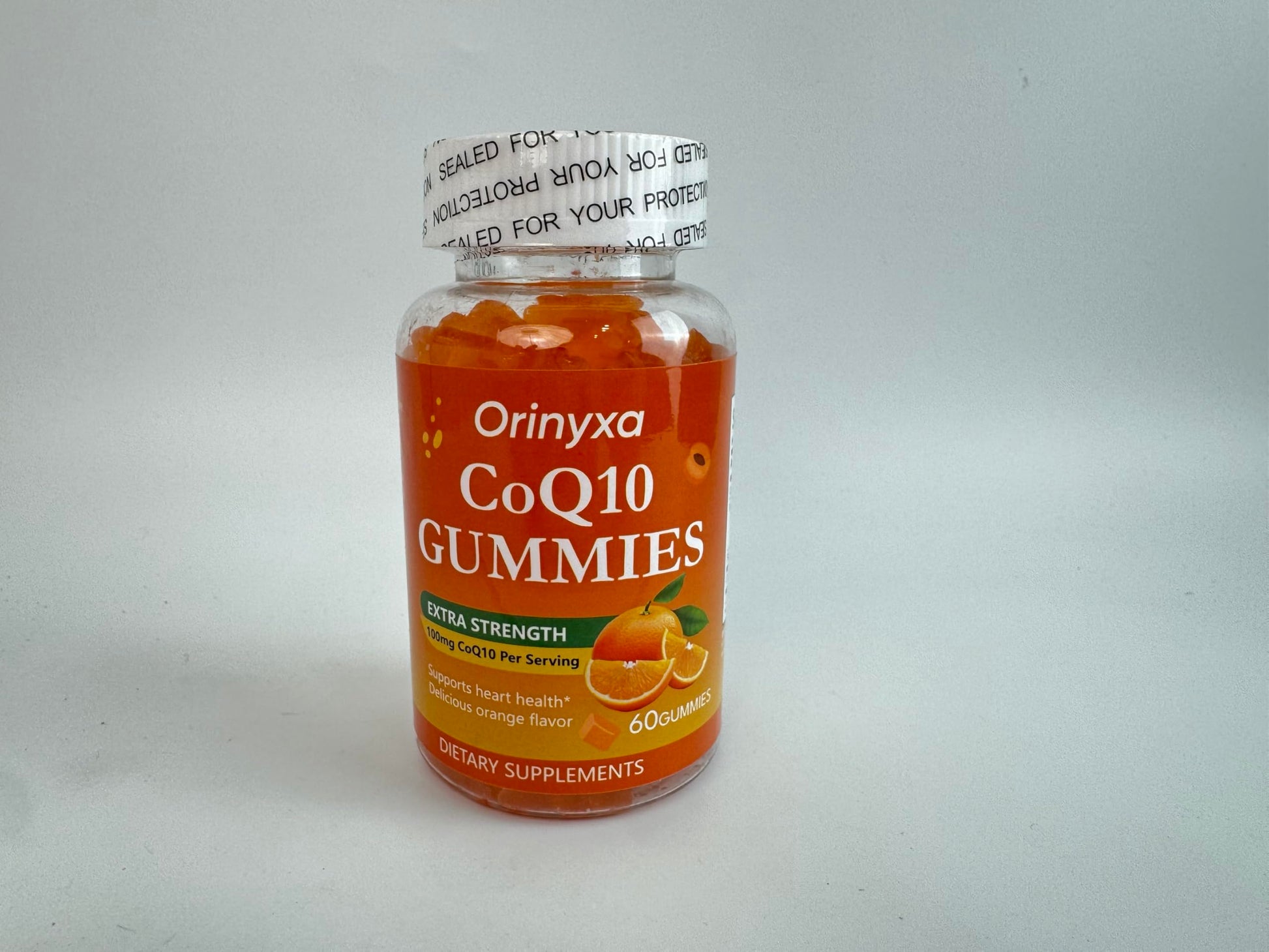 Orinyxa CoQ10 100mg High Absorption Vegetarian Non-GMO Peach Flavor Gummies, 60-count