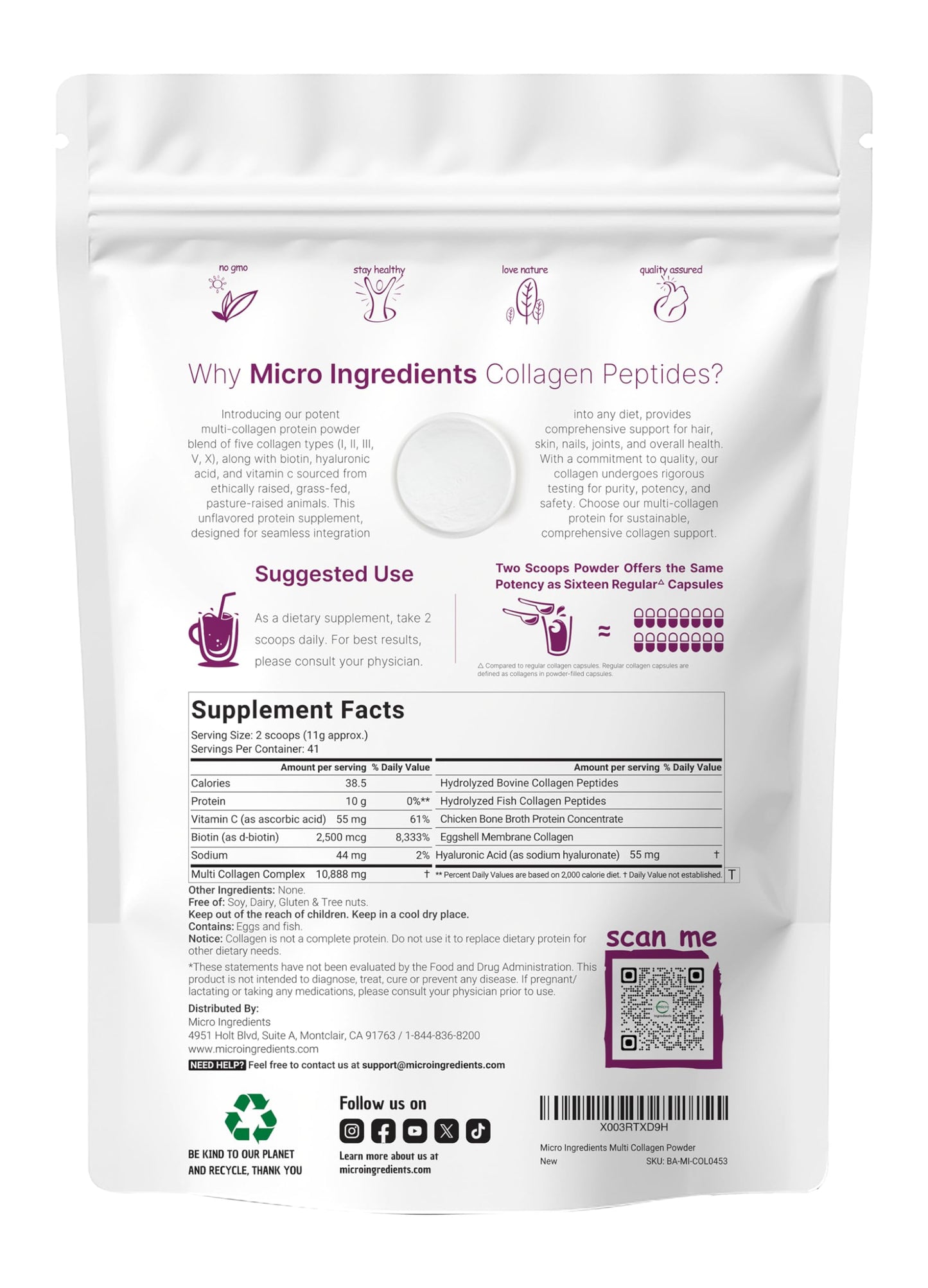 Micro Ingredients Vitamin D3 10000iu + K2 200mcg Coconut Oil Softgels & Multi Collagen Protein Powder Bundle, 2 Pack