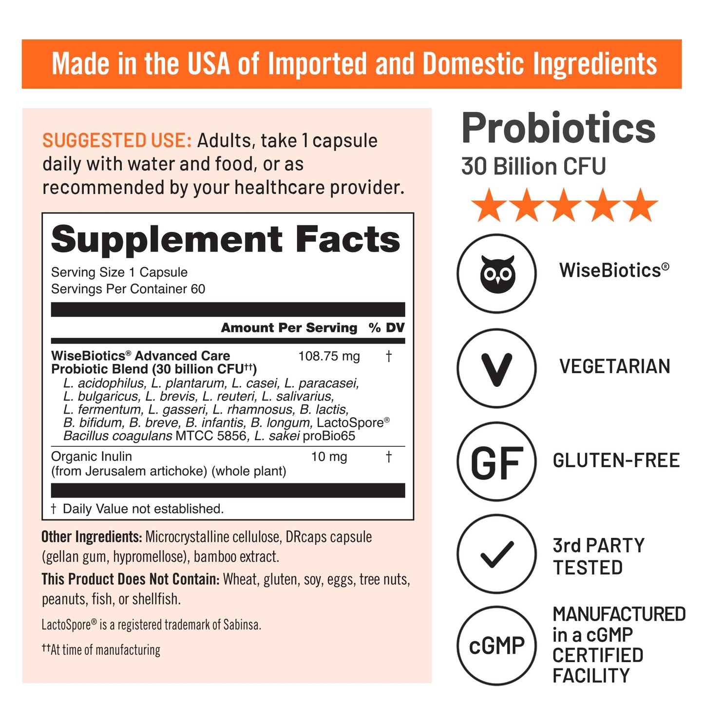 NatureWise Max Probiotics for Women & Men - 30 Billion CFU 18 Strains With Prebiotics - For Gut & Digestive Health - Delayed-Release Capsules, Gluten Free - 60 Capsules