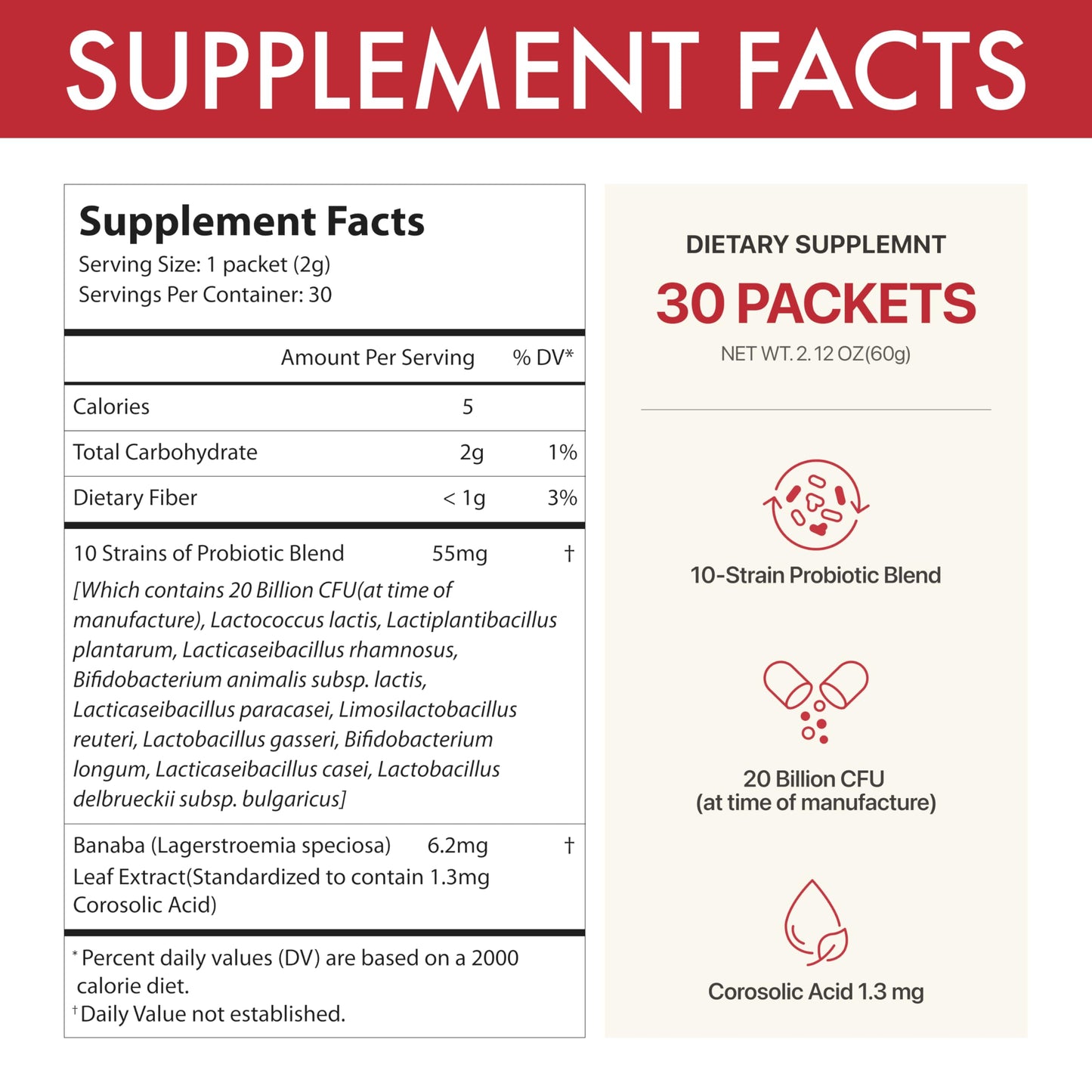 DAEWON HEALTH Probiotics for Metabolic & Gut Health Powder 2.12 oz