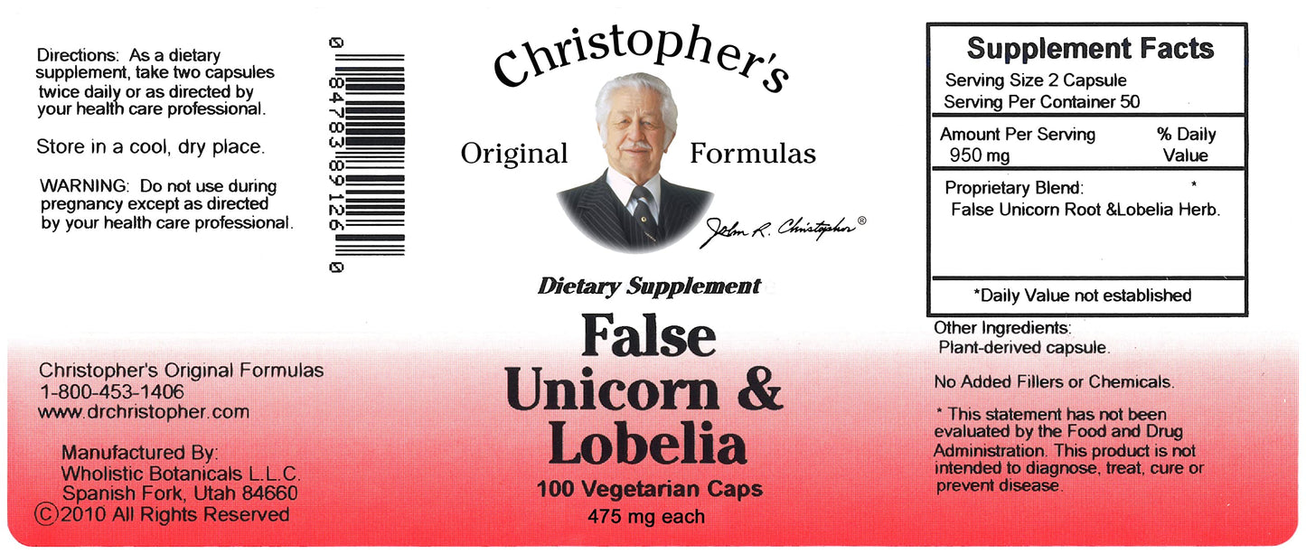 Christopher's Original Formulas Dr. CHRISTOPHER'S Cleanse False Unicorn and Lobelia Capsule 1 Count