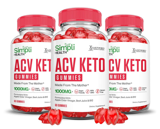 Justified Laboratories Simpli Health Keto ACV Gummies Advanced Formula 1000MG, 180 Gummies