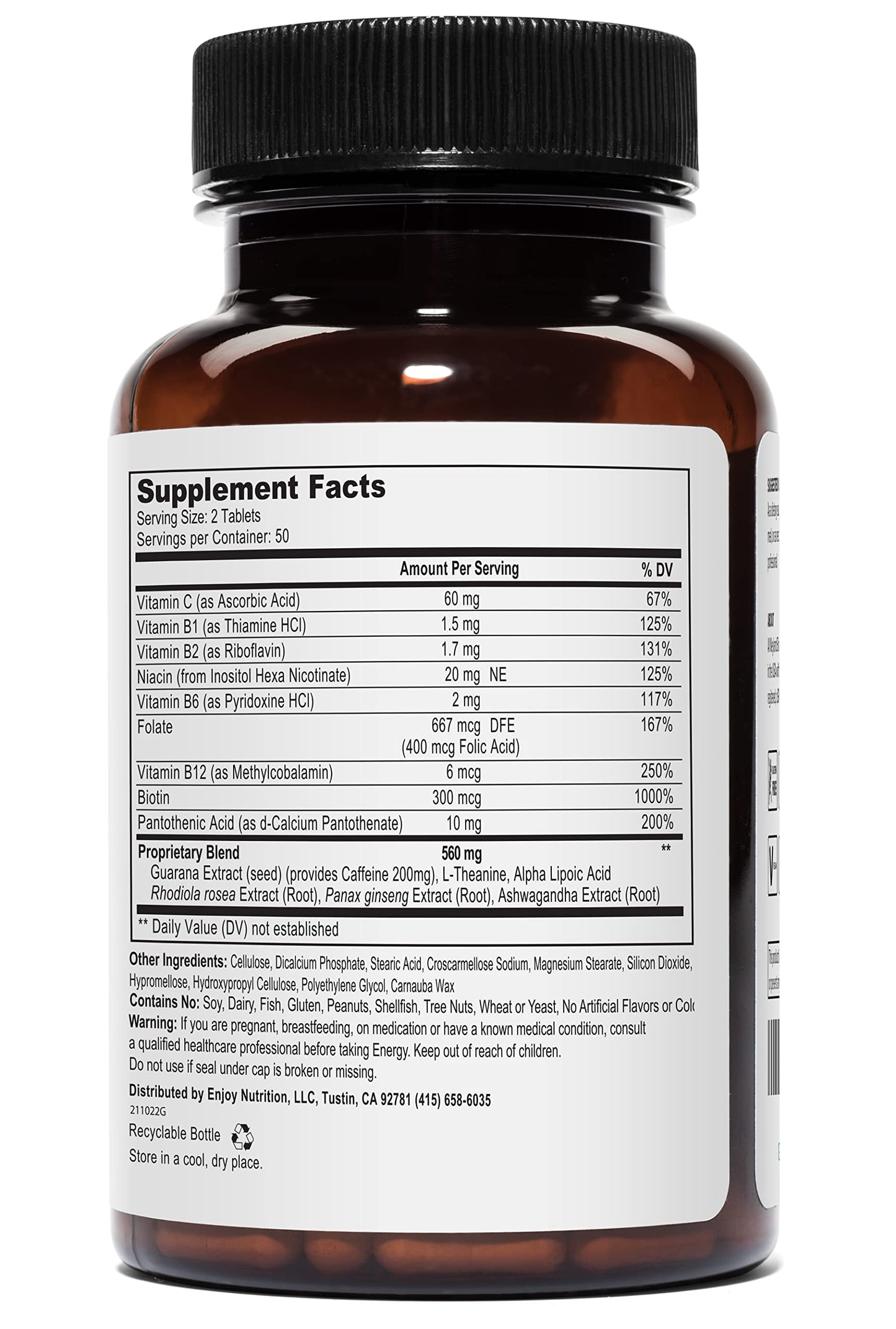 Weyland Brain Nutrition Energy Tablet, 100 Count