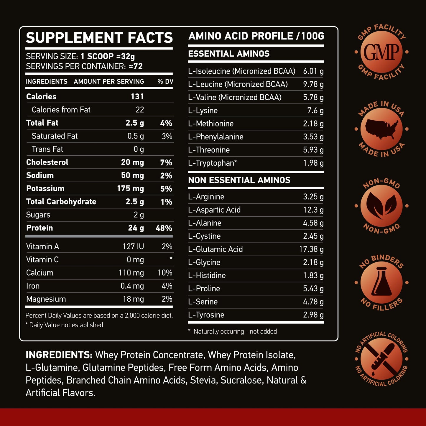 NAR LABS Pure Instant Whey Protein Powder 80 Servings
