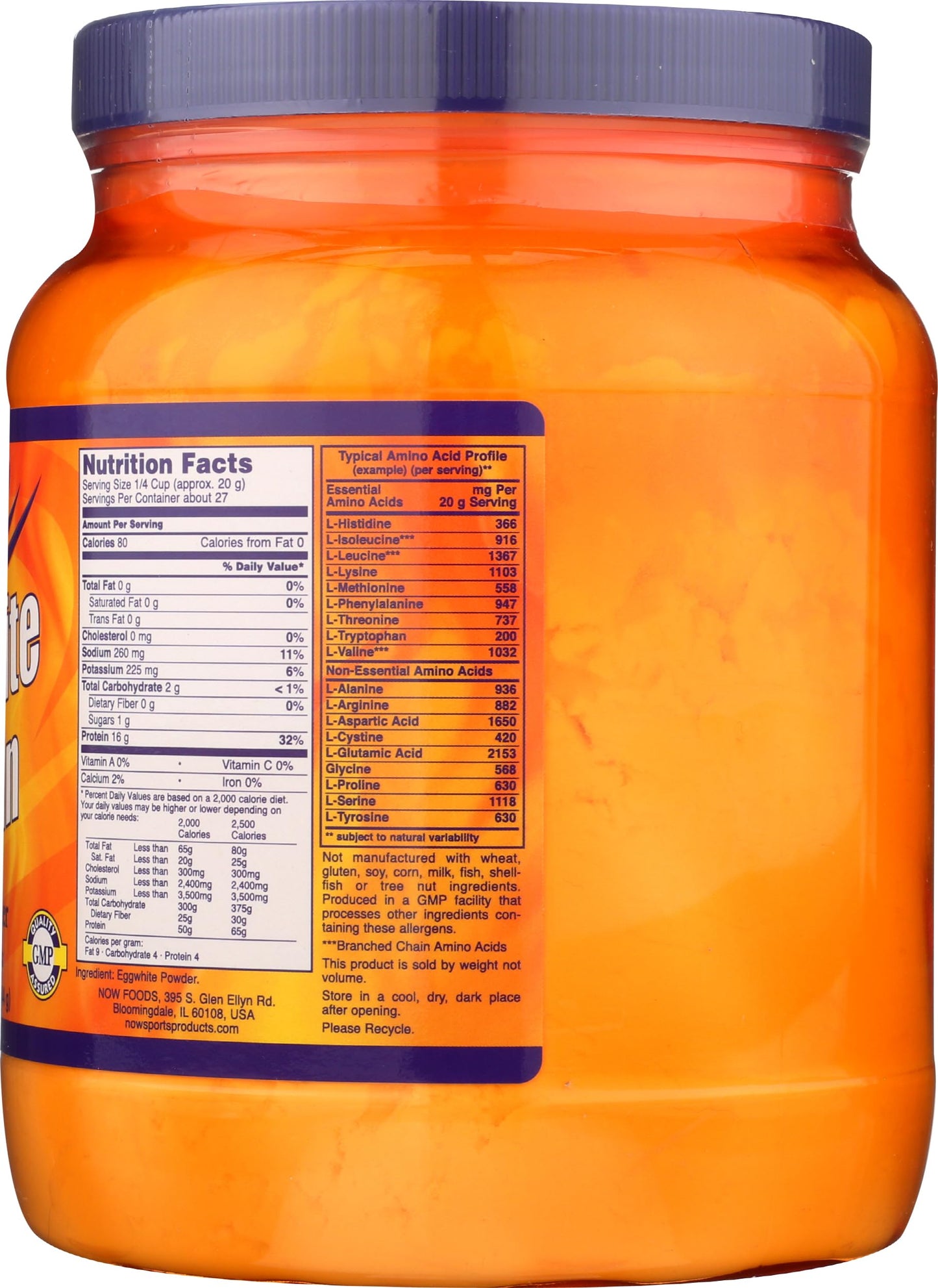 NOW Foods Egg White Protein Powder, 19.2 oz