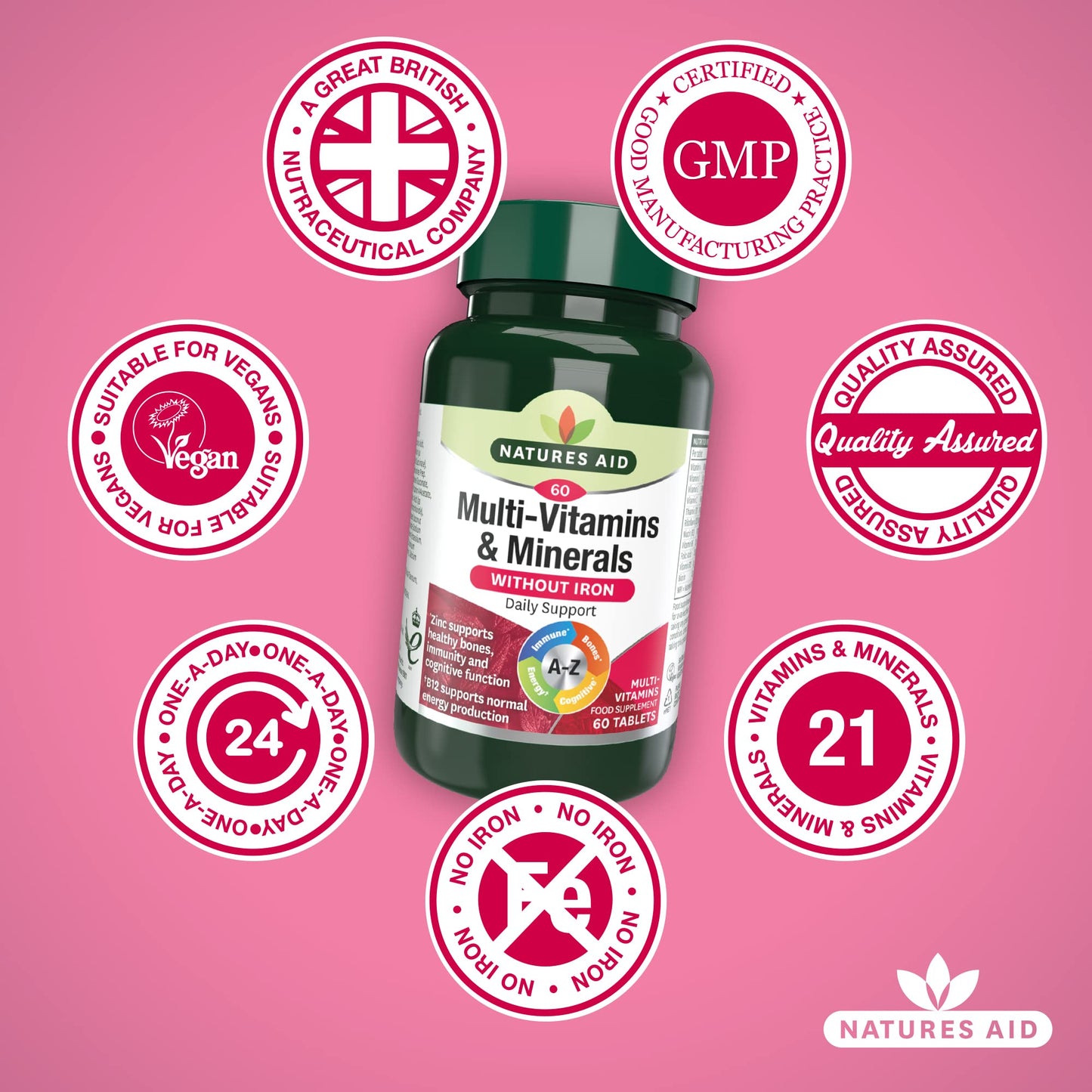 Natures Aid Multi Vitamins and Mineral Tablets 60