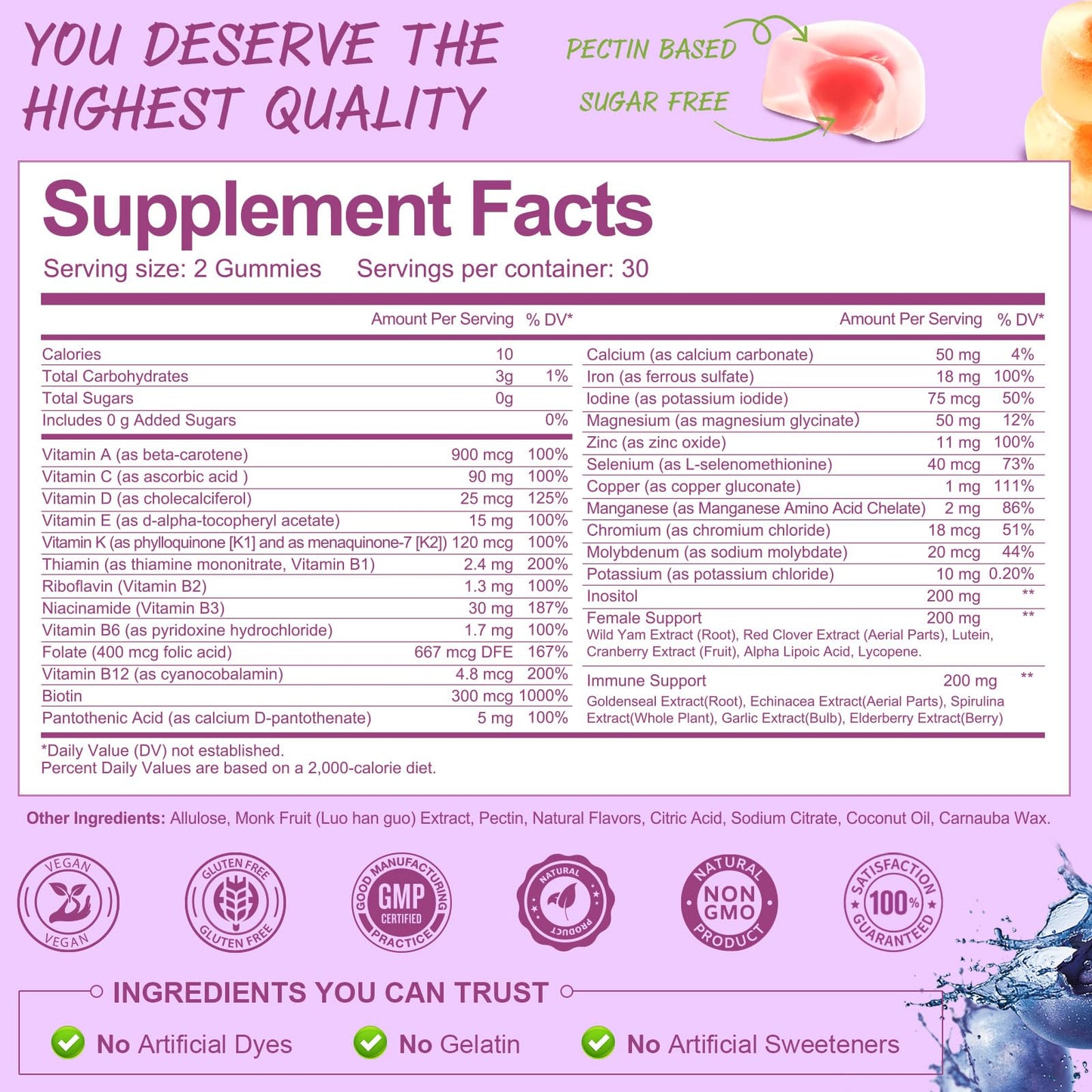 Totaria Sugar Free Multivitamin 120 Gummies