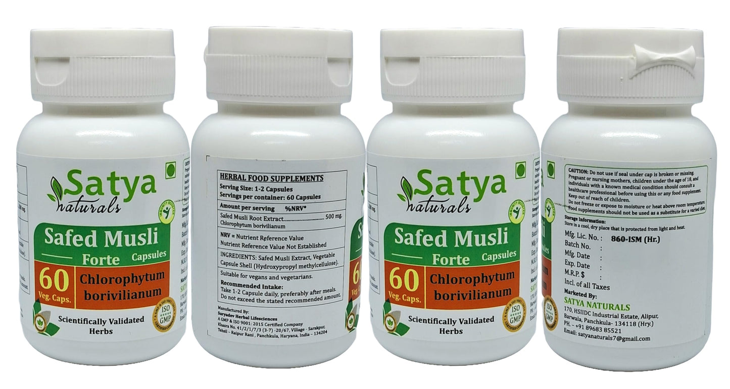 Generic Safed Musli 500 mg Capsule, 240 Count