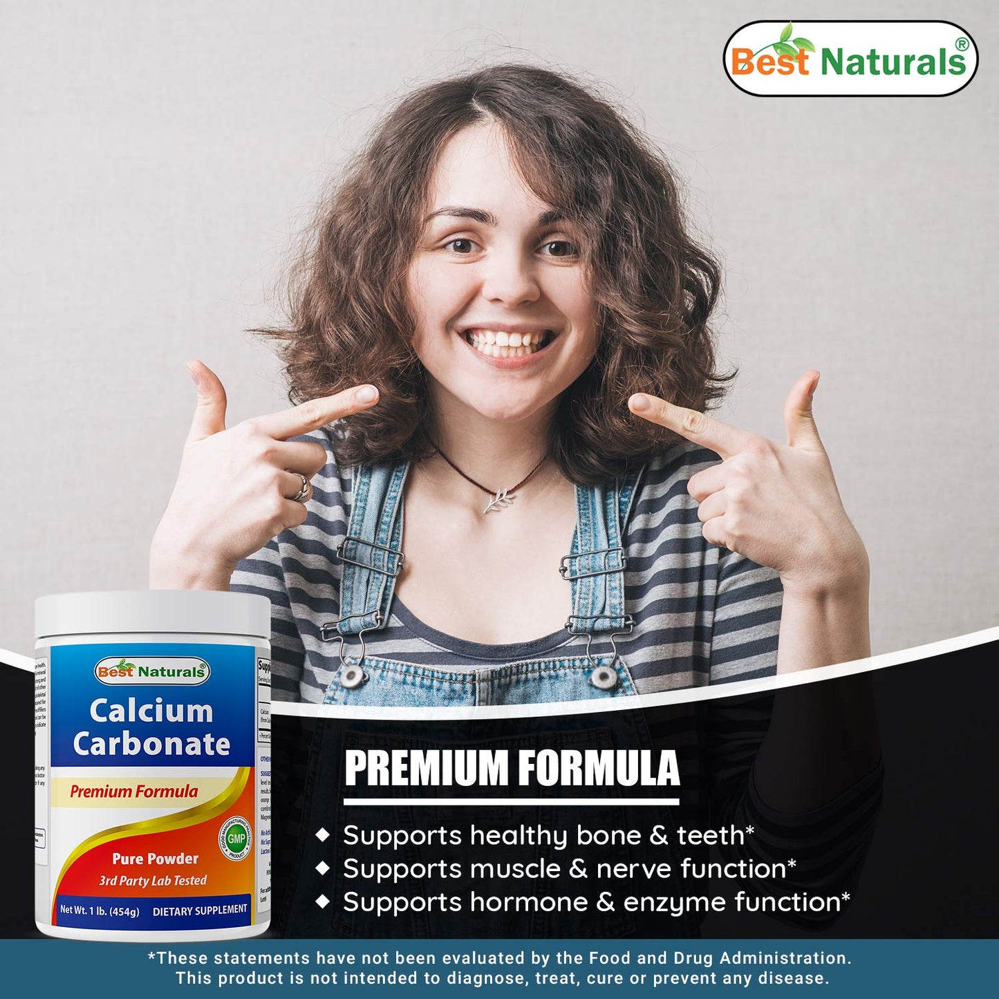 Best Naturals Calcium Carbonate Powder 32 oz