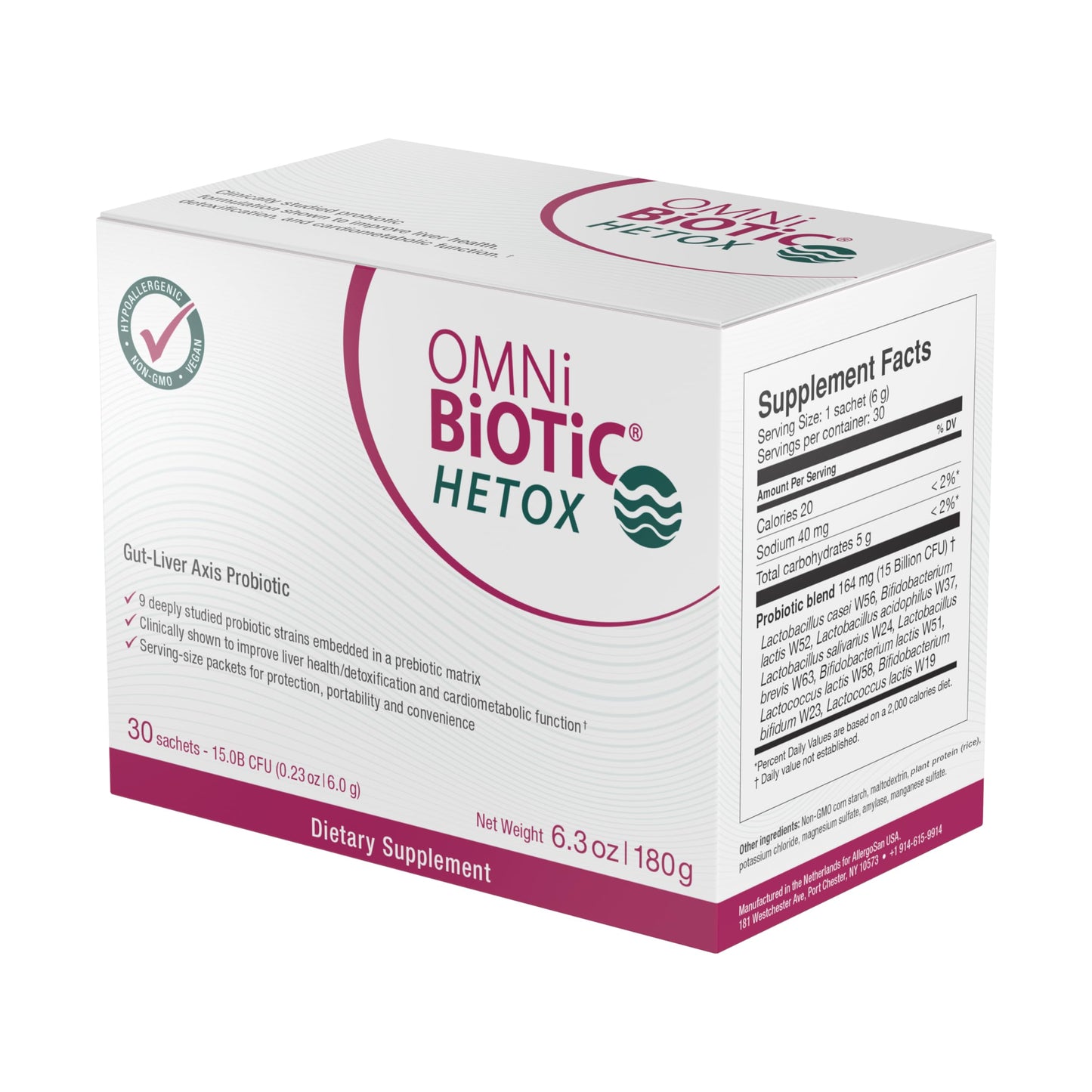 OMNi BiOTiC HETOX Probiotic Liver Detox - Bifidobacterium & Lactobacillus Probiotic Supplement - Hypoallergenic Gut-Liver Support - Non-GMO Detox Cleanse for Men and Women Powder 6.3