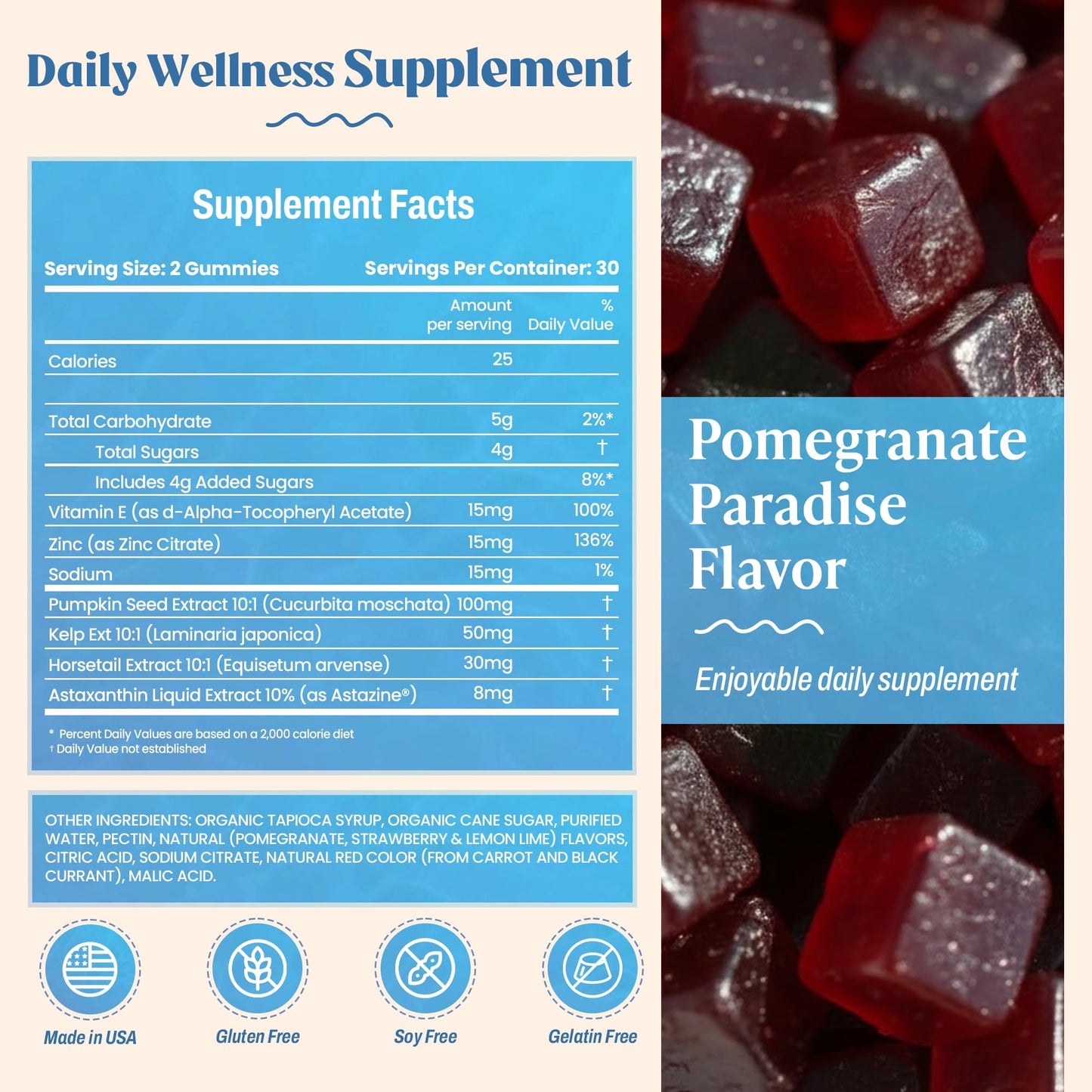 Akasha Superfoods Grow Hair & Beauty Gummies, 60 Count