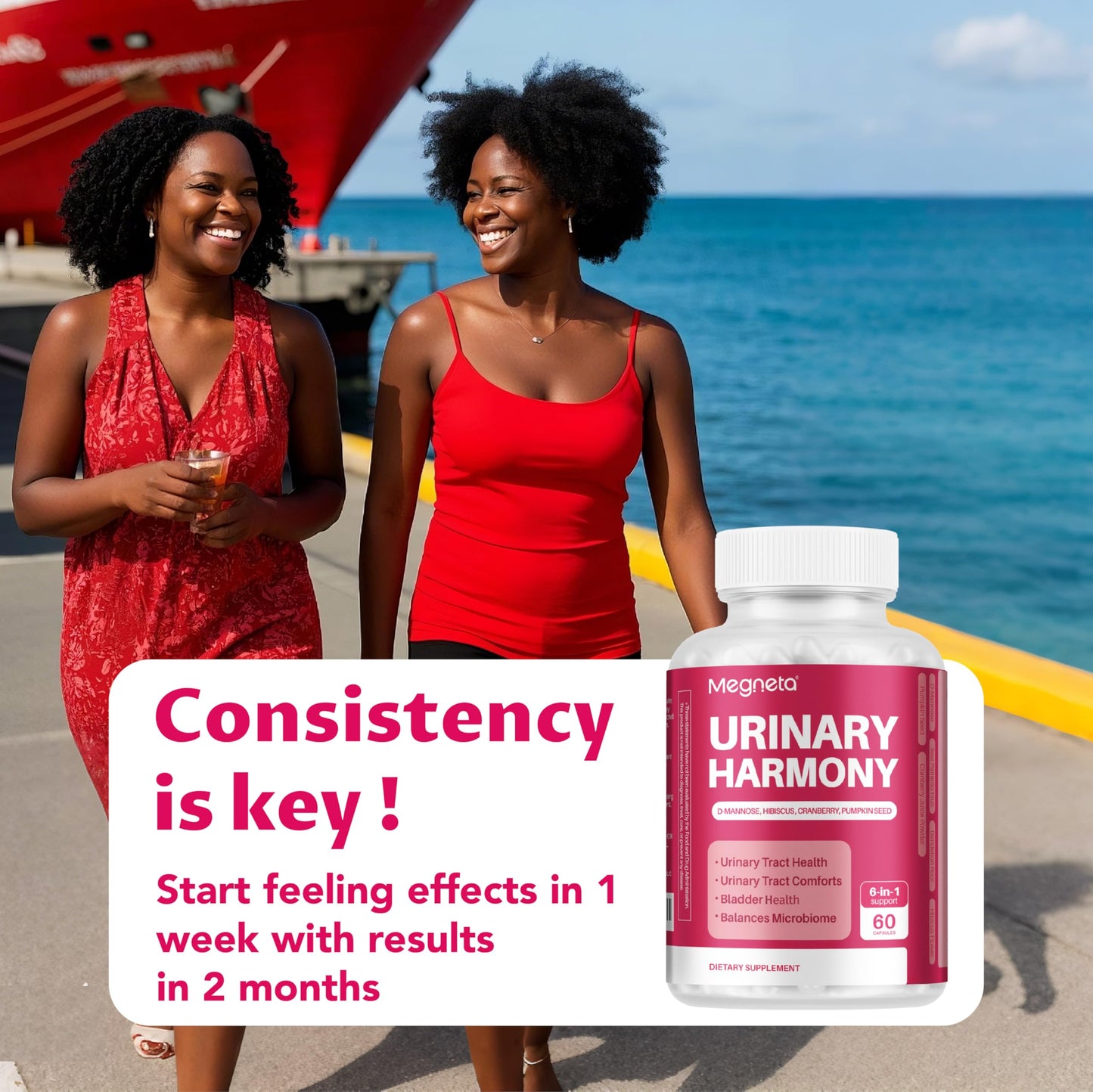 MEGNETA Urinary Wellness Supplement – with D-Mannose 180 Capsules