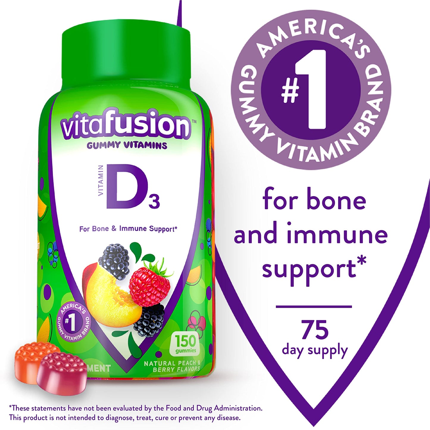 Vitafusion Melatonin & Vitamin D3 Gummies, 150 ct