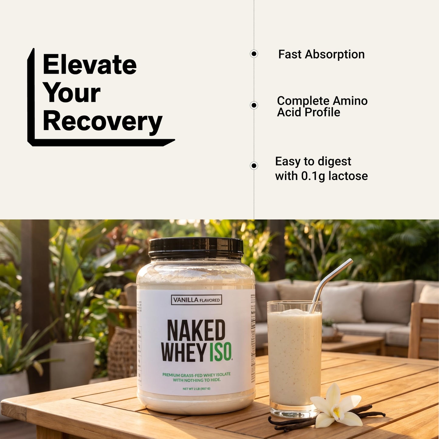 NAKED Vanilla Whey Isolate Protein Powder 32 oz