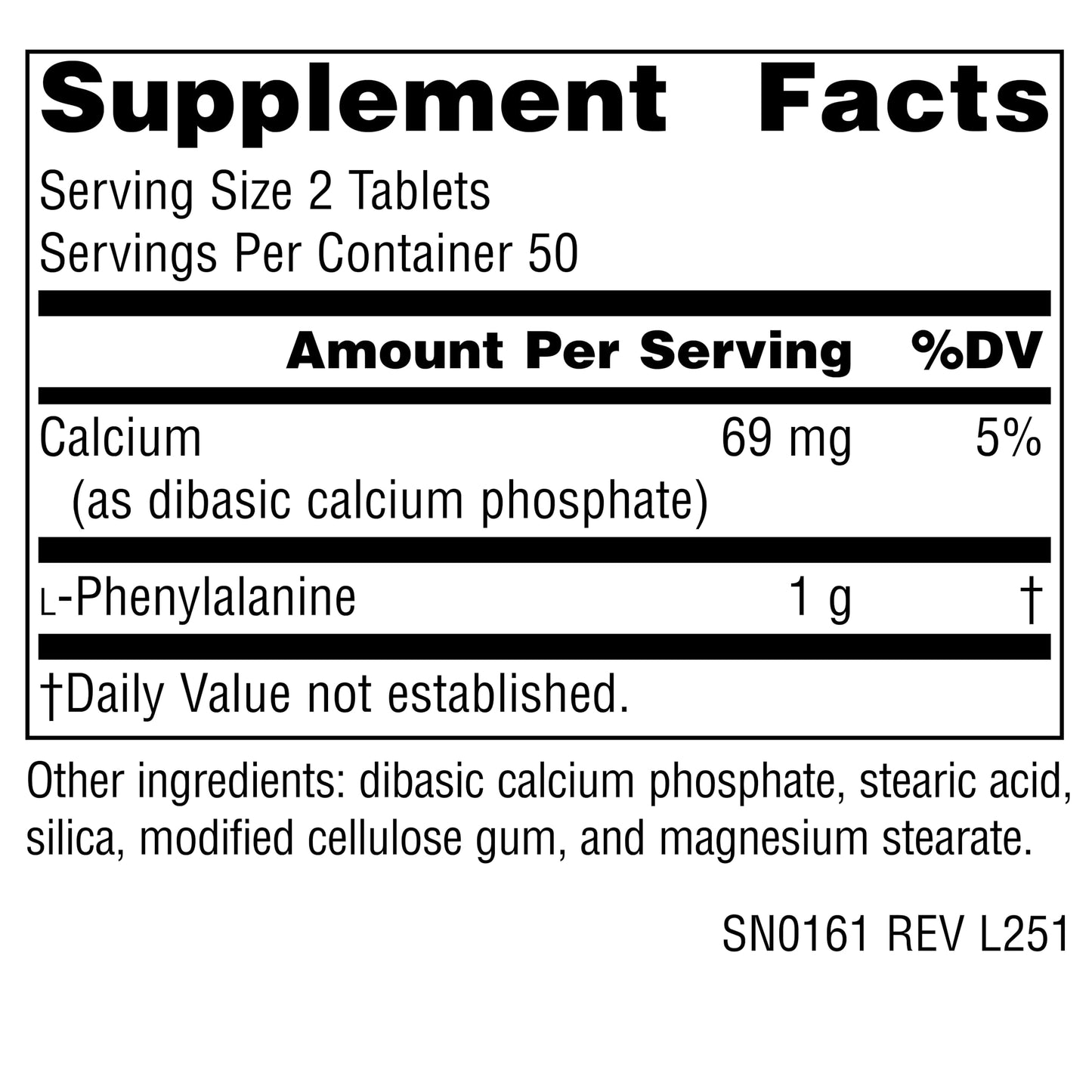 Source Naturals Free Form L-Phenylalanine 500 mg Tablets, 100 Count