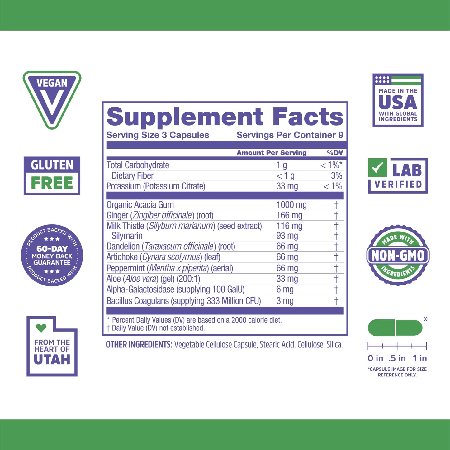 ZHOU 3 Day Renew Probiotics for Digestive Health Capsules, 27 Capsules