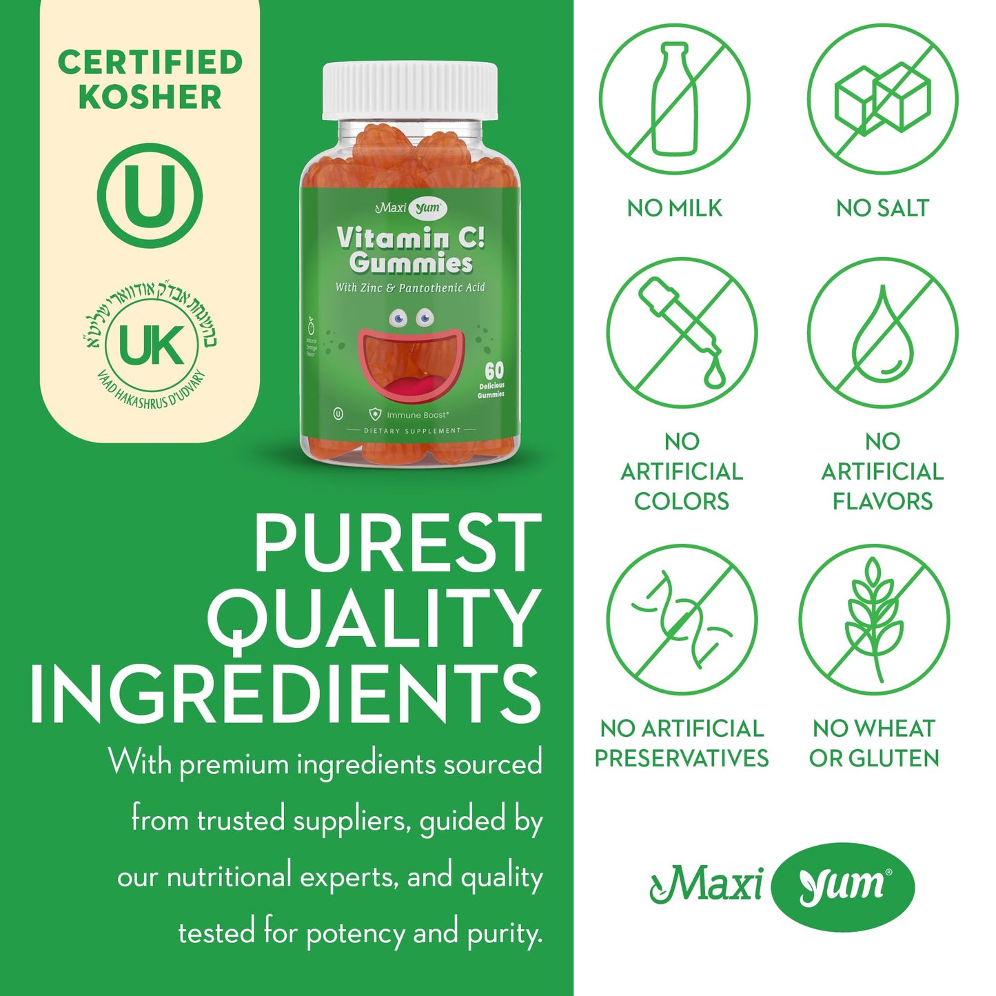 Maxi Health Vitamin C with Zinc 60 Gummies