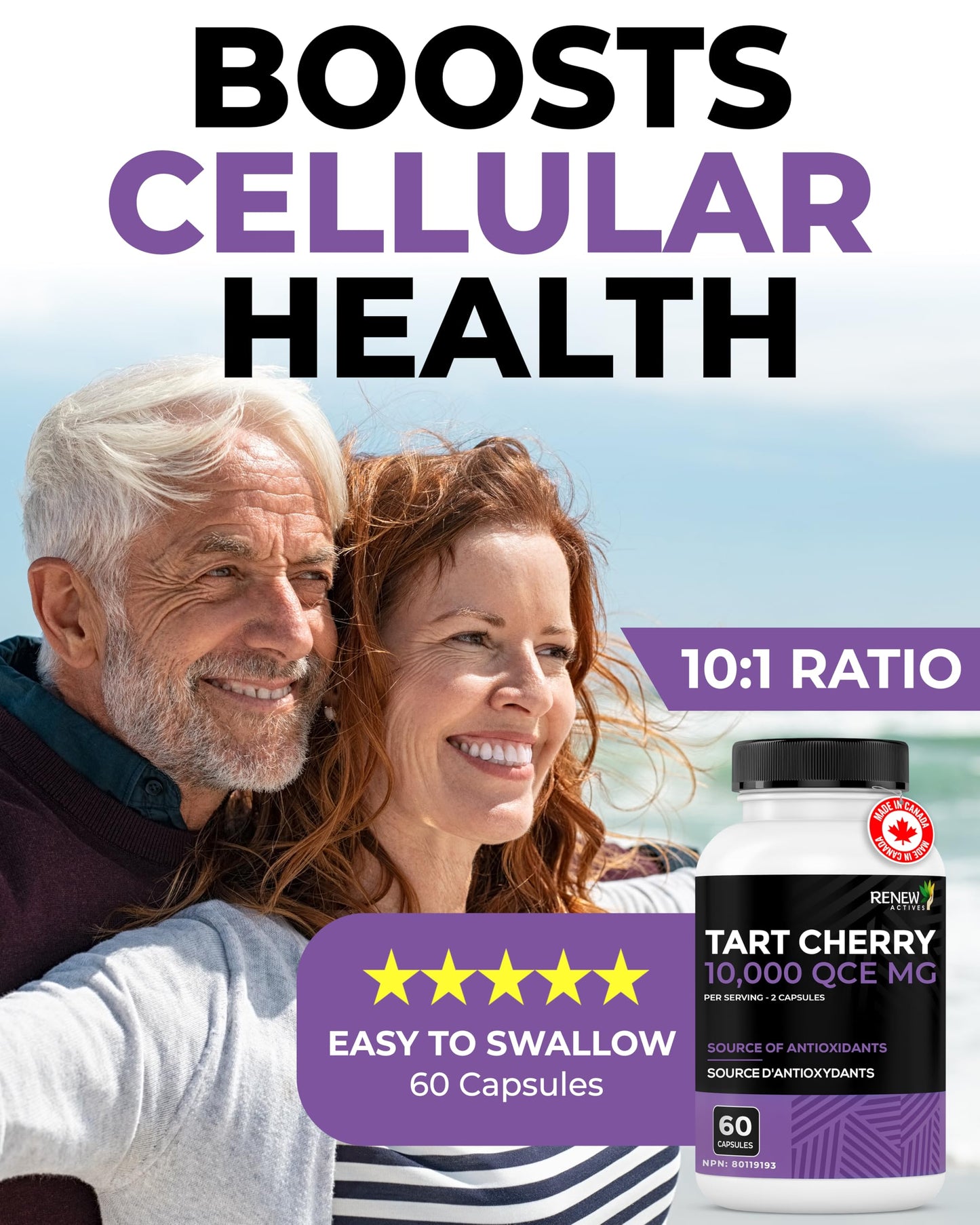 Renew Actives Tart Cherry Extra 500mg per 2 Capsules Capsule 60 Count