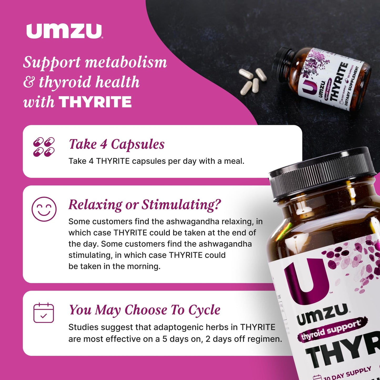UMZU Thyrite Thyroid Support Supplement Capsule 120 Count