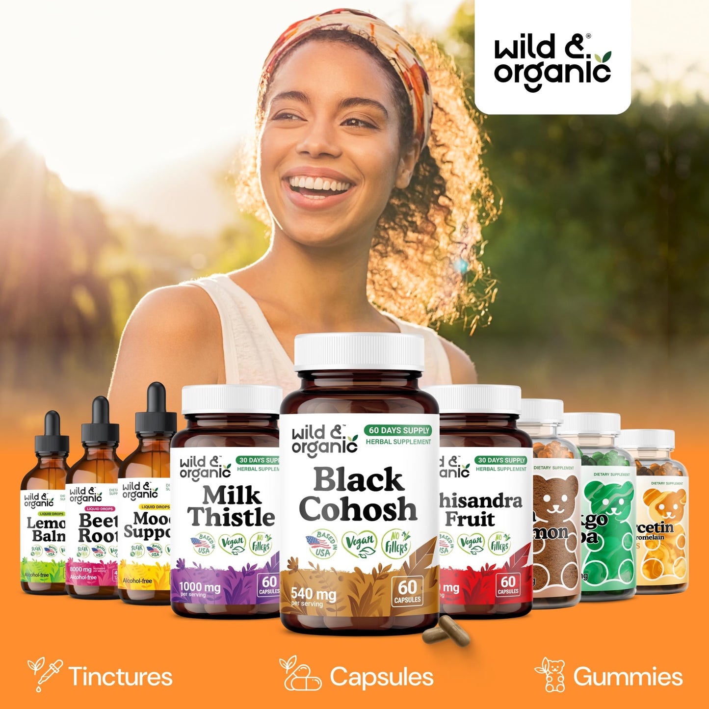 Wild & Organic Black Cohosh Capsules 540 mg, 60 Count