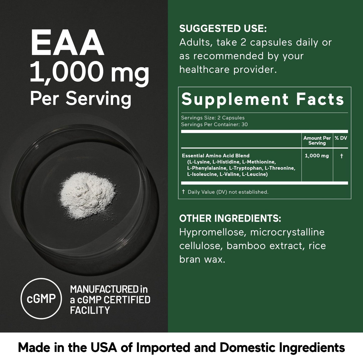 SMARTERNUTRITION Essential Amino Acids (EAA) Capsules, 60 Count