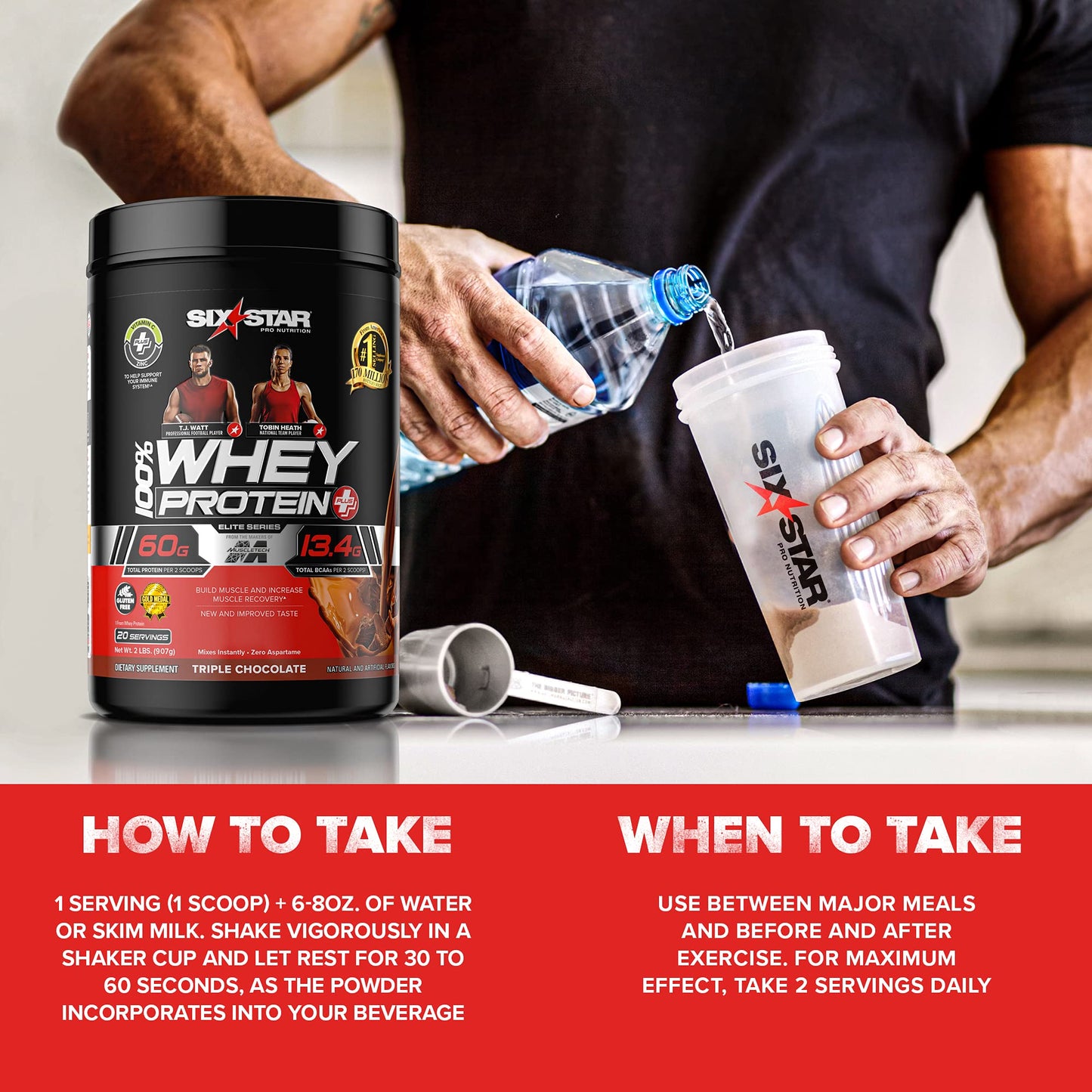 Six Star Whey Protein Plus Whey Protein Powder, 32 Servings