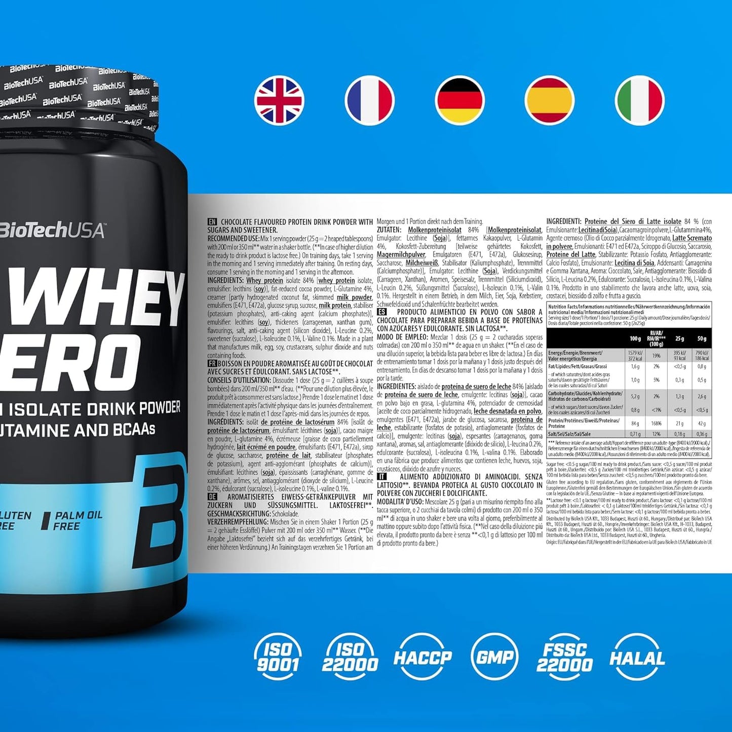 BioTechUSA Iso Whey Zero Powder 80 Servings