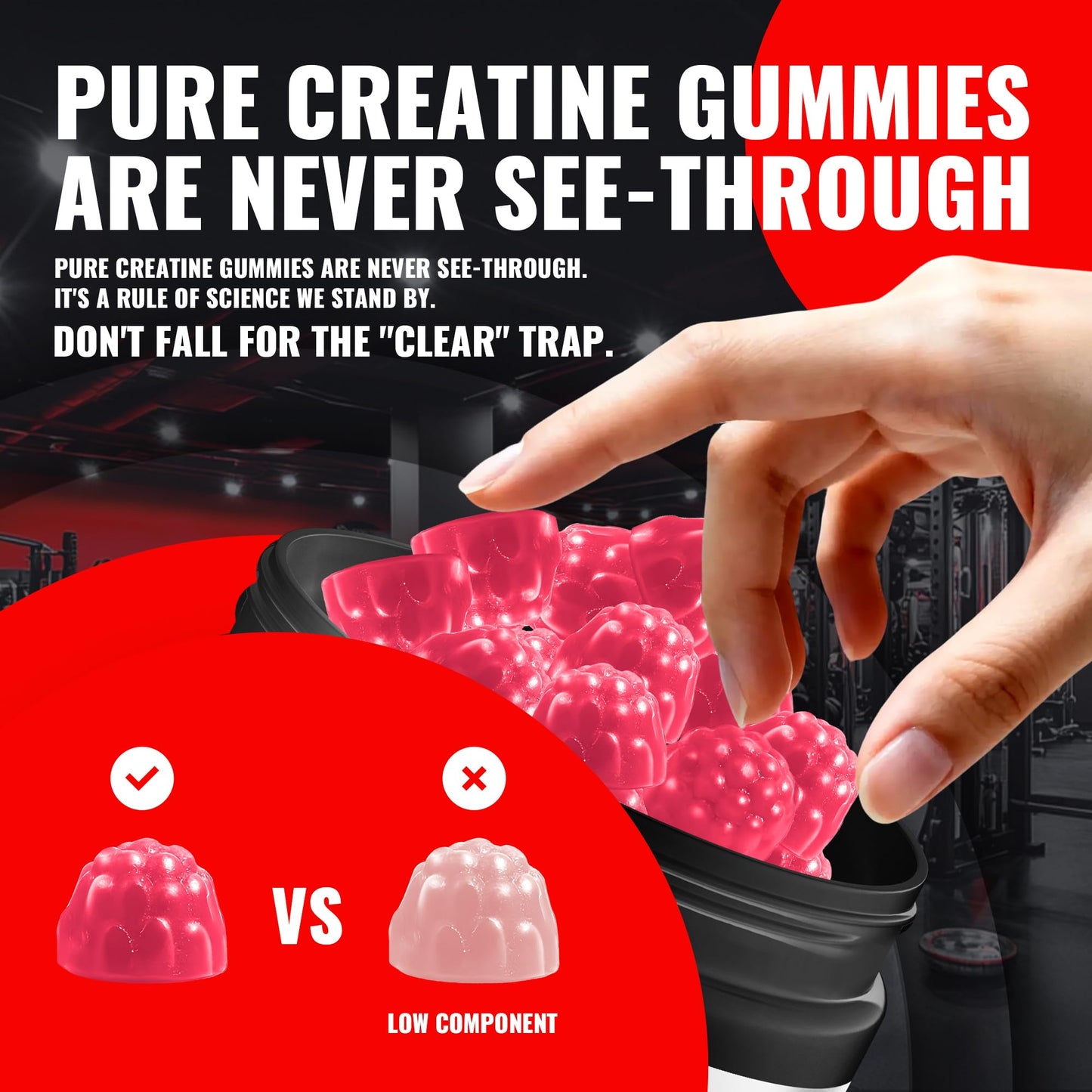 Natures Aid NSF Certified Creatine Monohydrate Gummies 135 Count