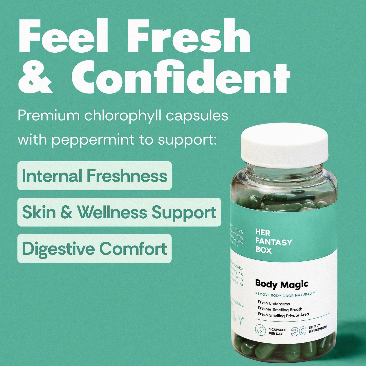 Her Fantasy Box Body Magic Chlorophyll Capsules 30 Count