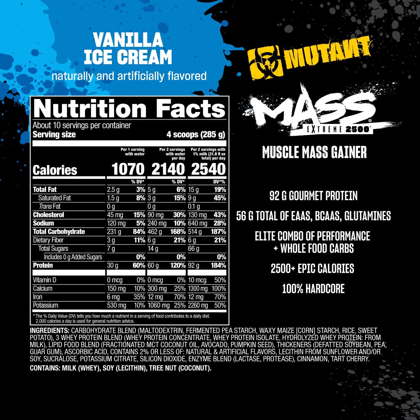 Mutant Mass Extreme Gainer Protein Powder, 96 Servings