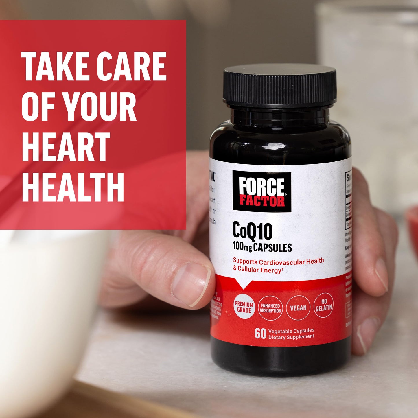 Force Factor CoQ10 100mg Coenzyme Q10 Heart Health Supplement Capsule 60 Count
