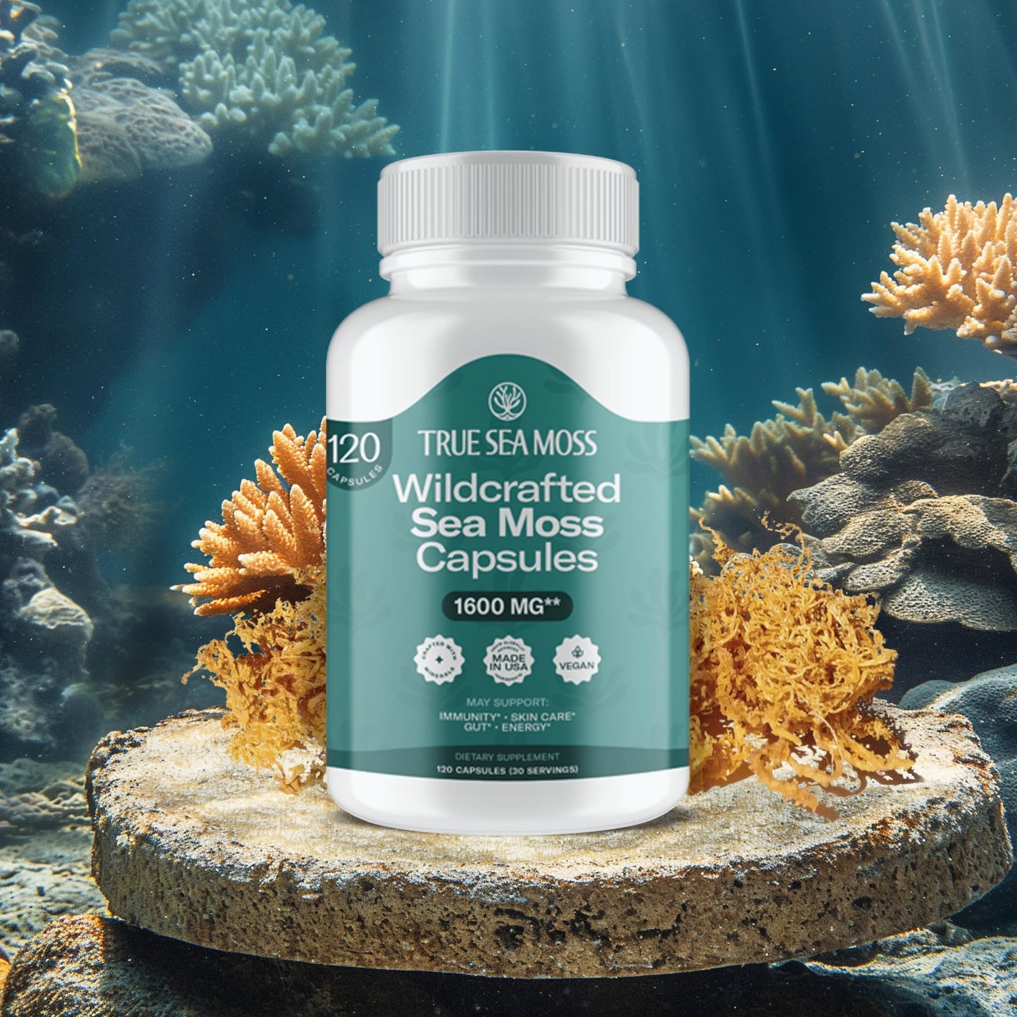 TrueSeaMoss Irish Sea Moss Capsules 120 Capsules