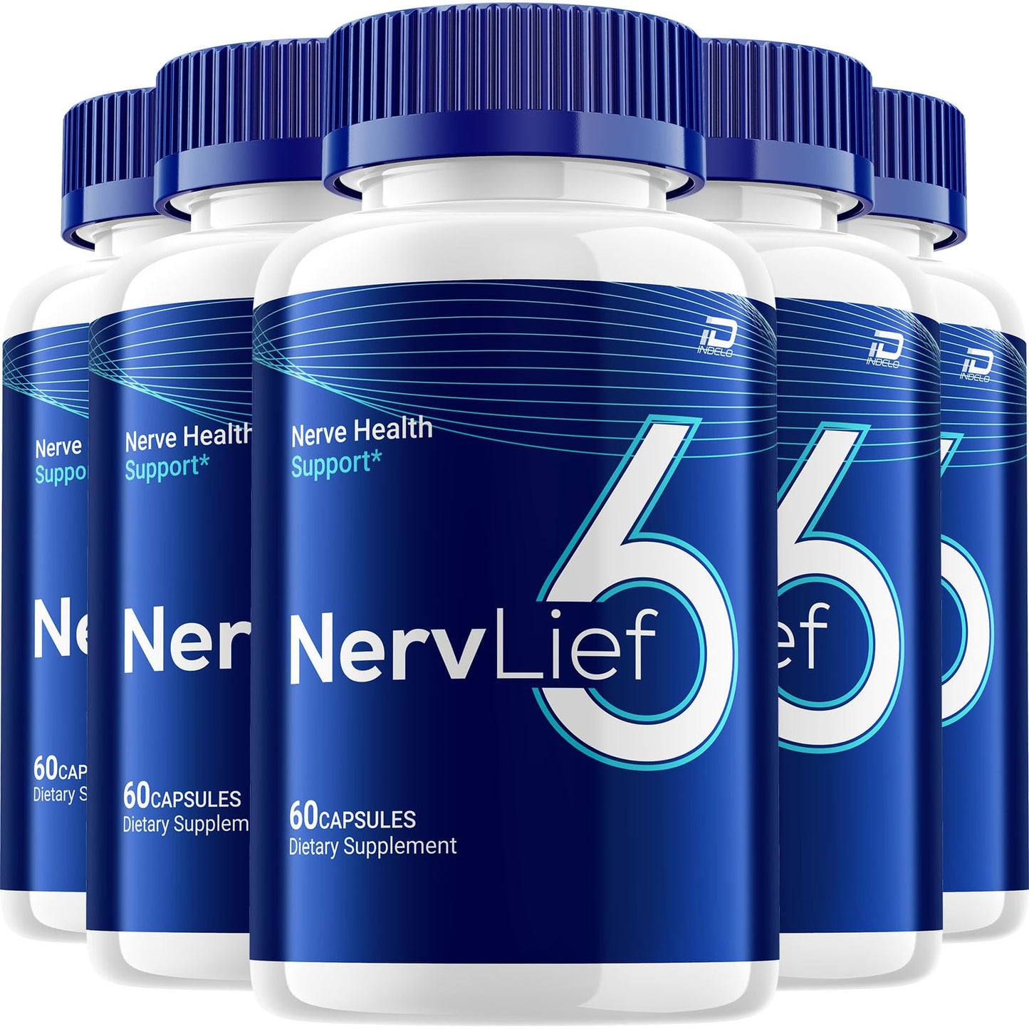 Indelo Nervlief 6 Advanced Supplement Natural Blend Capsules, 300 Capsules