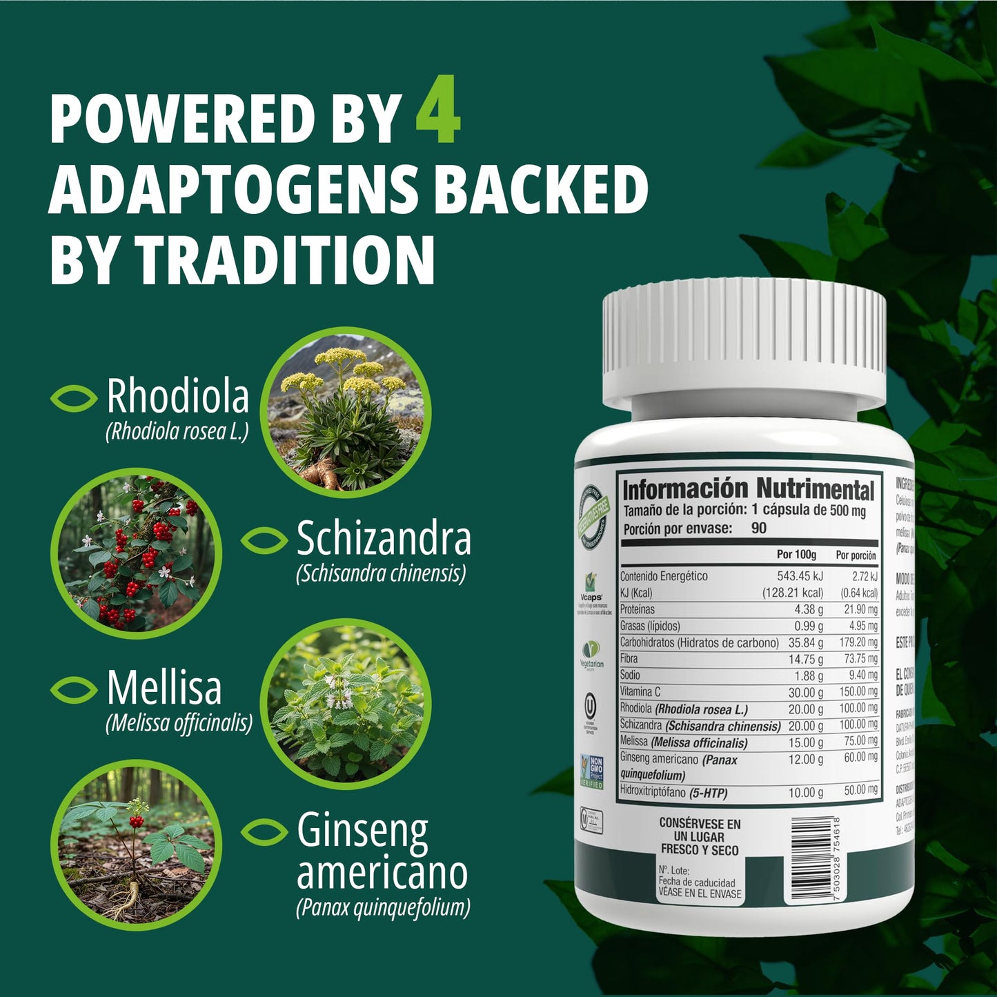 ADAPTOHEAL Adaptogenic Supplement Capsule, 90 Count