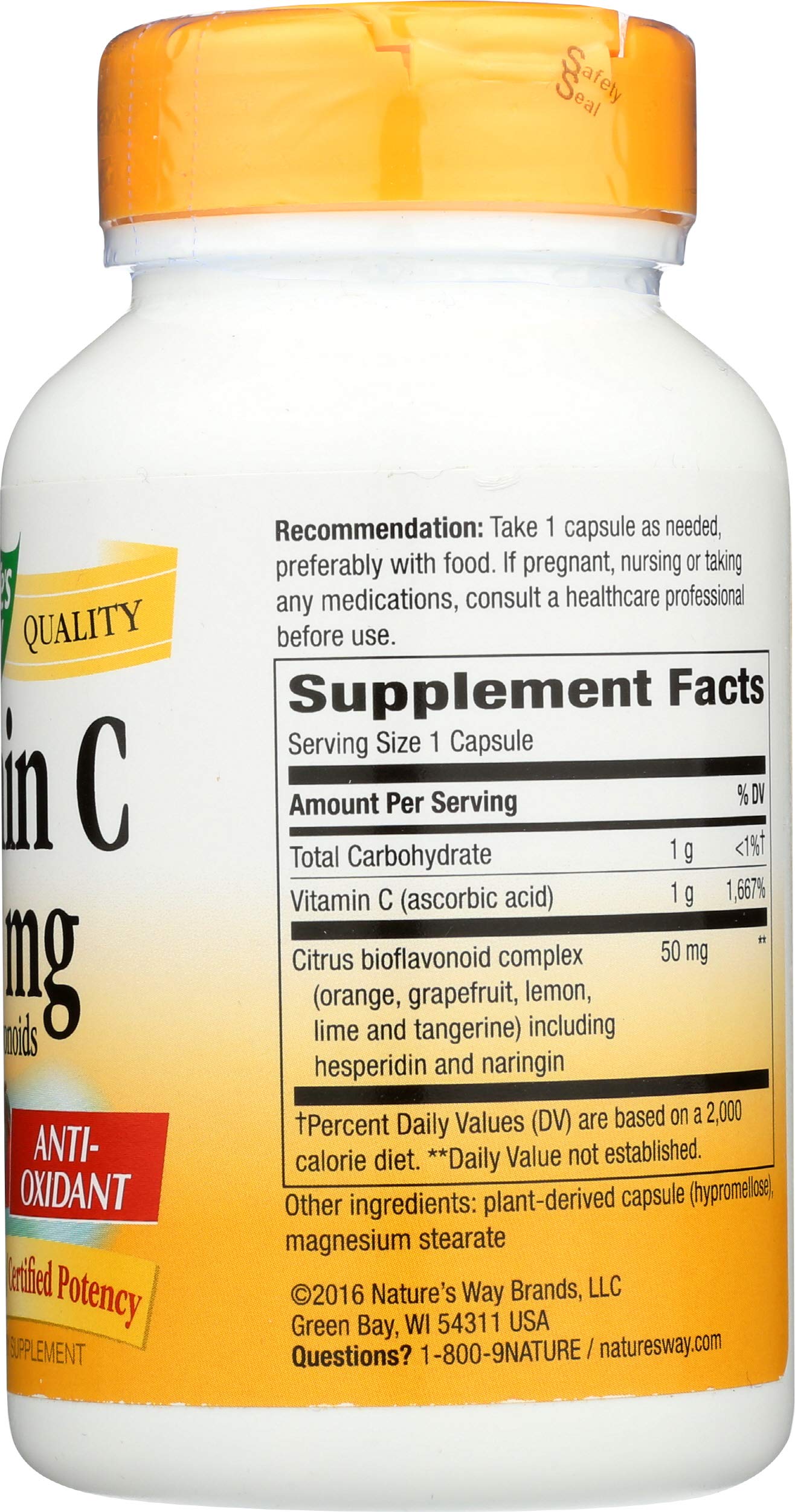 Nature's Way Vitamin C with Bioflavonoids 1000mg Capsules 100