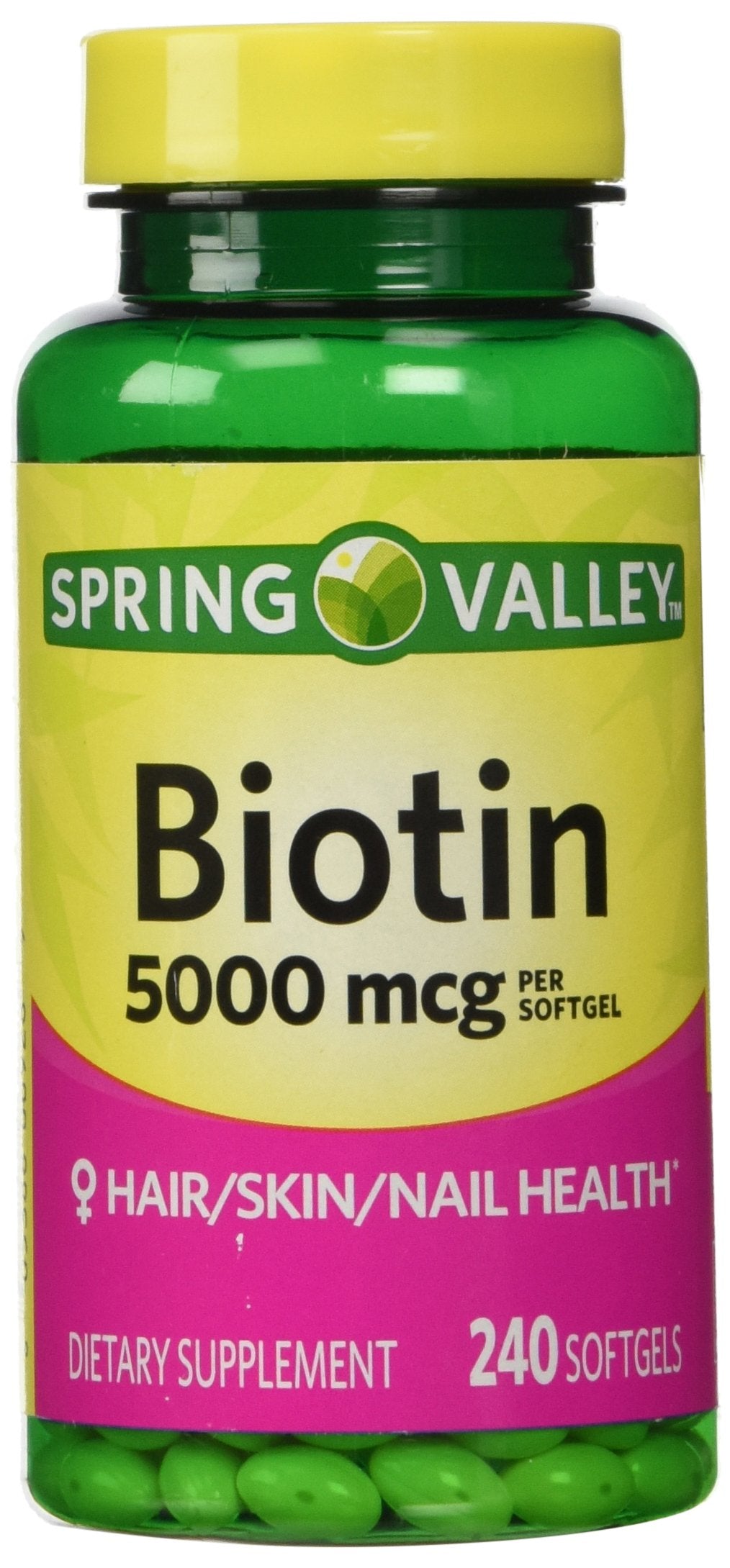 Spring Valley Biotin 5000 mcg Softgels 240 Count