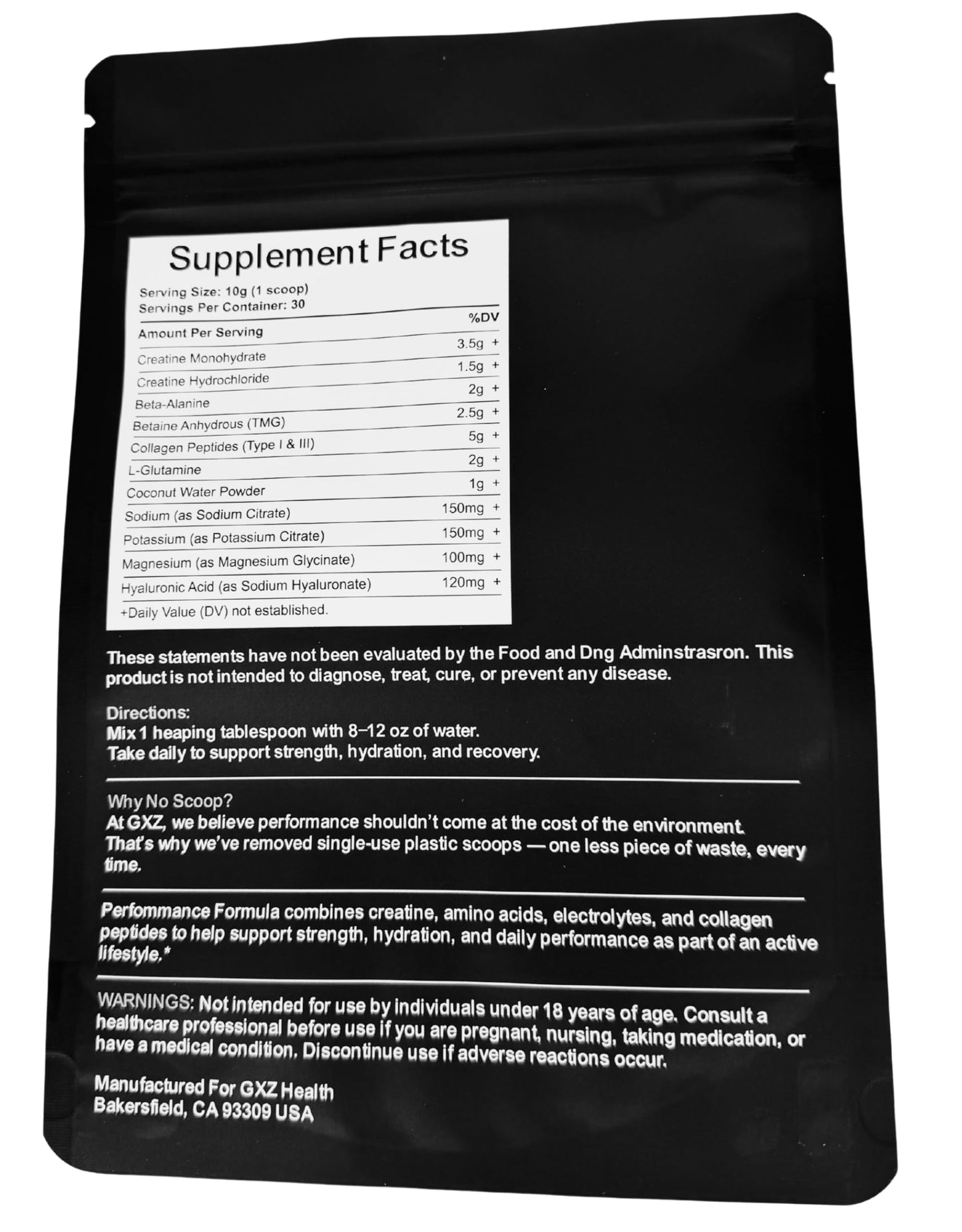 GXZ Health All-in-One Strength Matrix – Dual Creatine, Collagen Peptides & Hydration in One Complete Performance Formula Powder, 10.58 Ounce