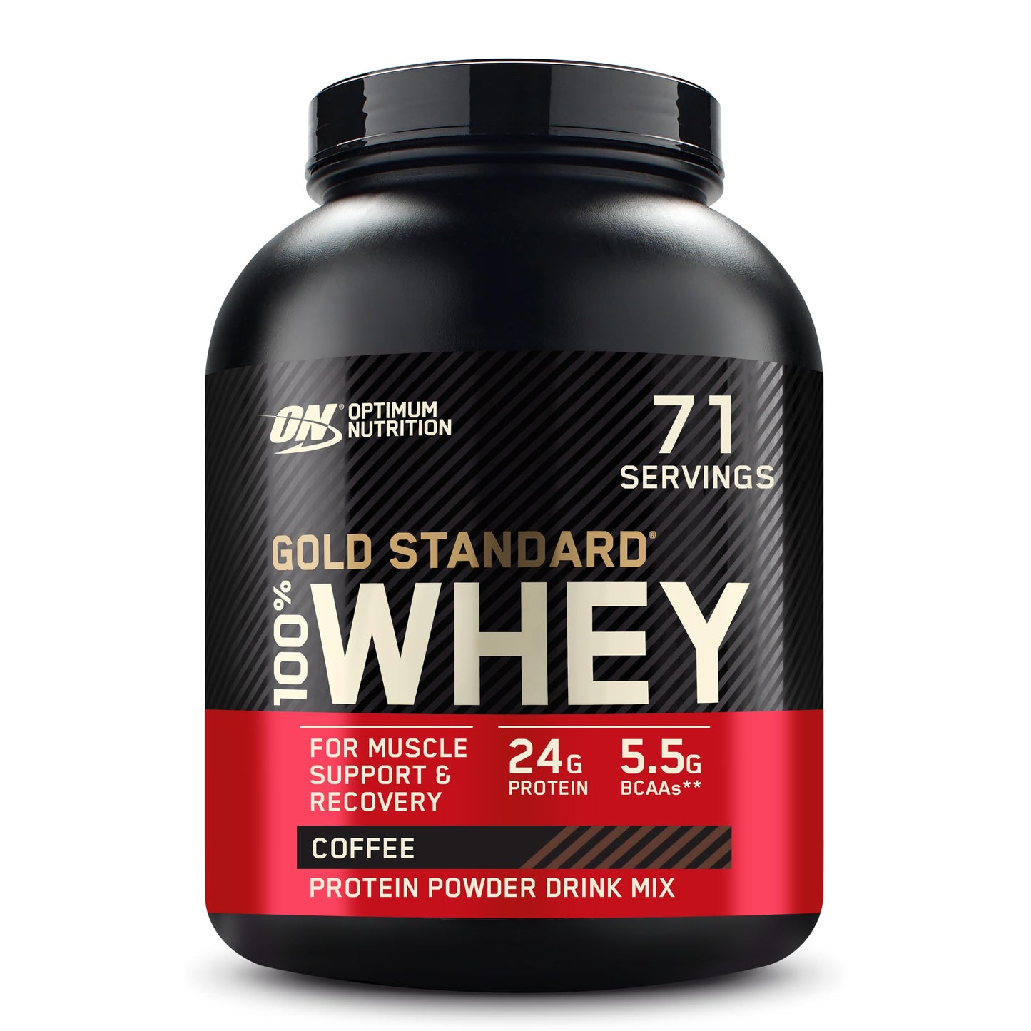Optimum Nutrition Gold Standard 100% Whey Protein Powder Coffee 80 Servings 5 lb