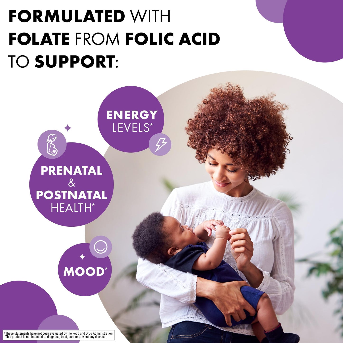 BlueBonnet Folic Acid 400 mcg Prenatal & Postnatal Health Capsules, 90 Count
