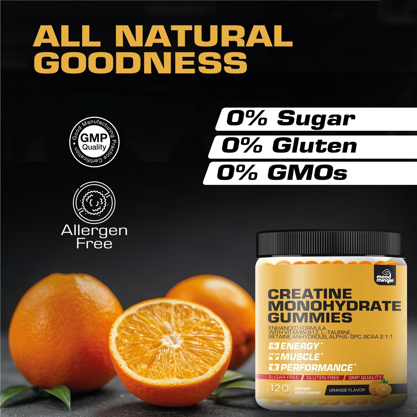 Mood Mingle Creatine Monohydrate Gummies 5g, 120 Gummies
