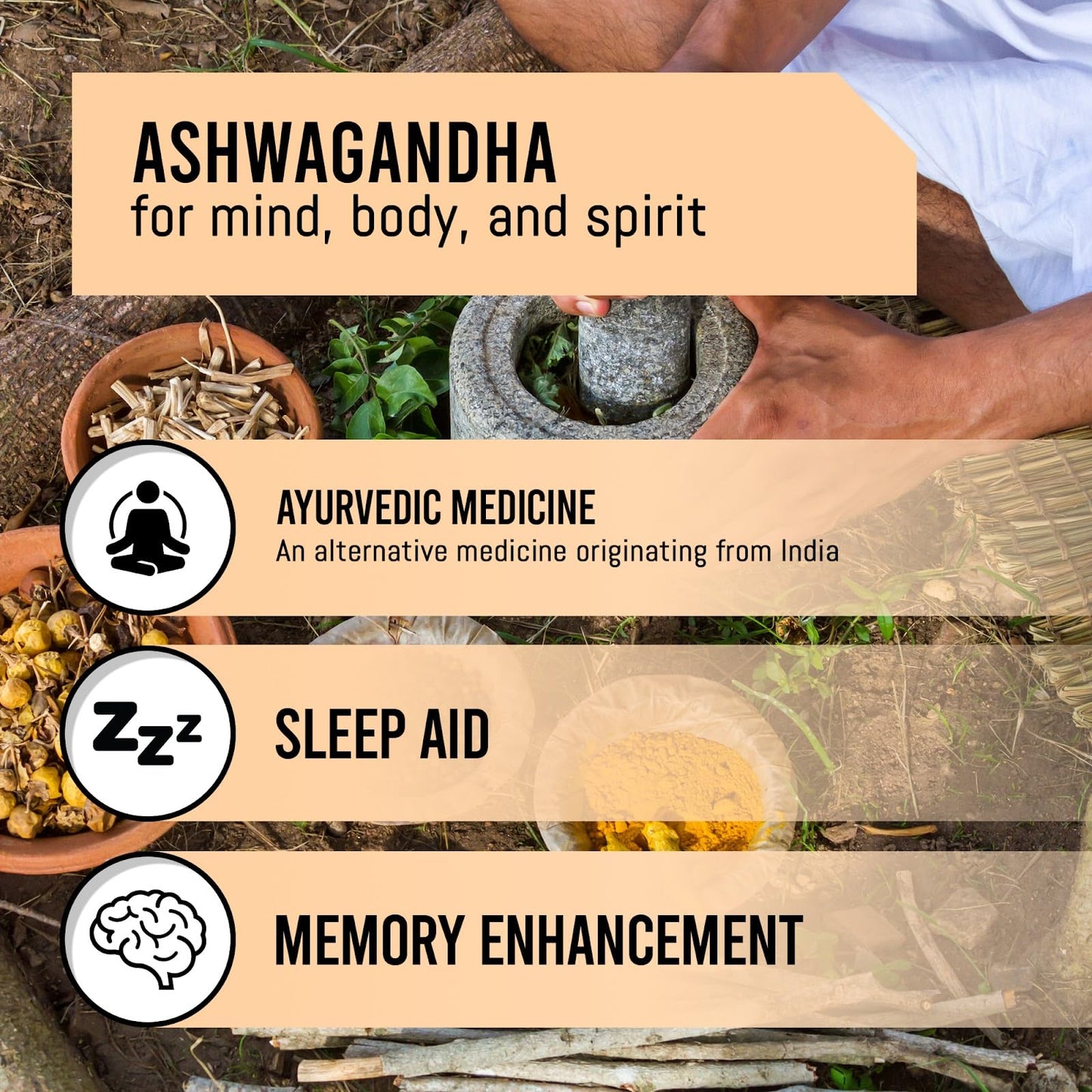 EBYSU Ashwagandha 1300mg Capsules, 180 Count