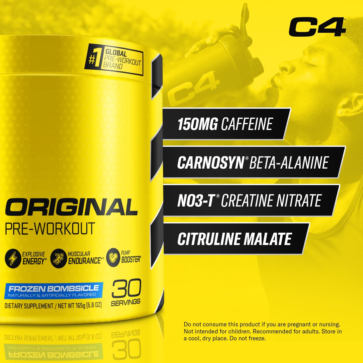 C4 Original Pre-Workout Powder, 5.8 oz, Frozen Bombsicle