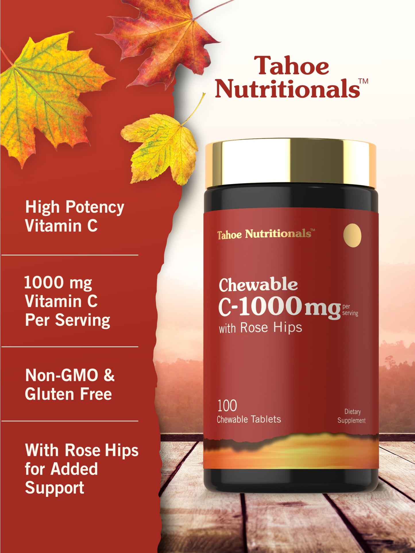 Carlyle Vitamin C 1000mg Chewable Tablets, 100 Count